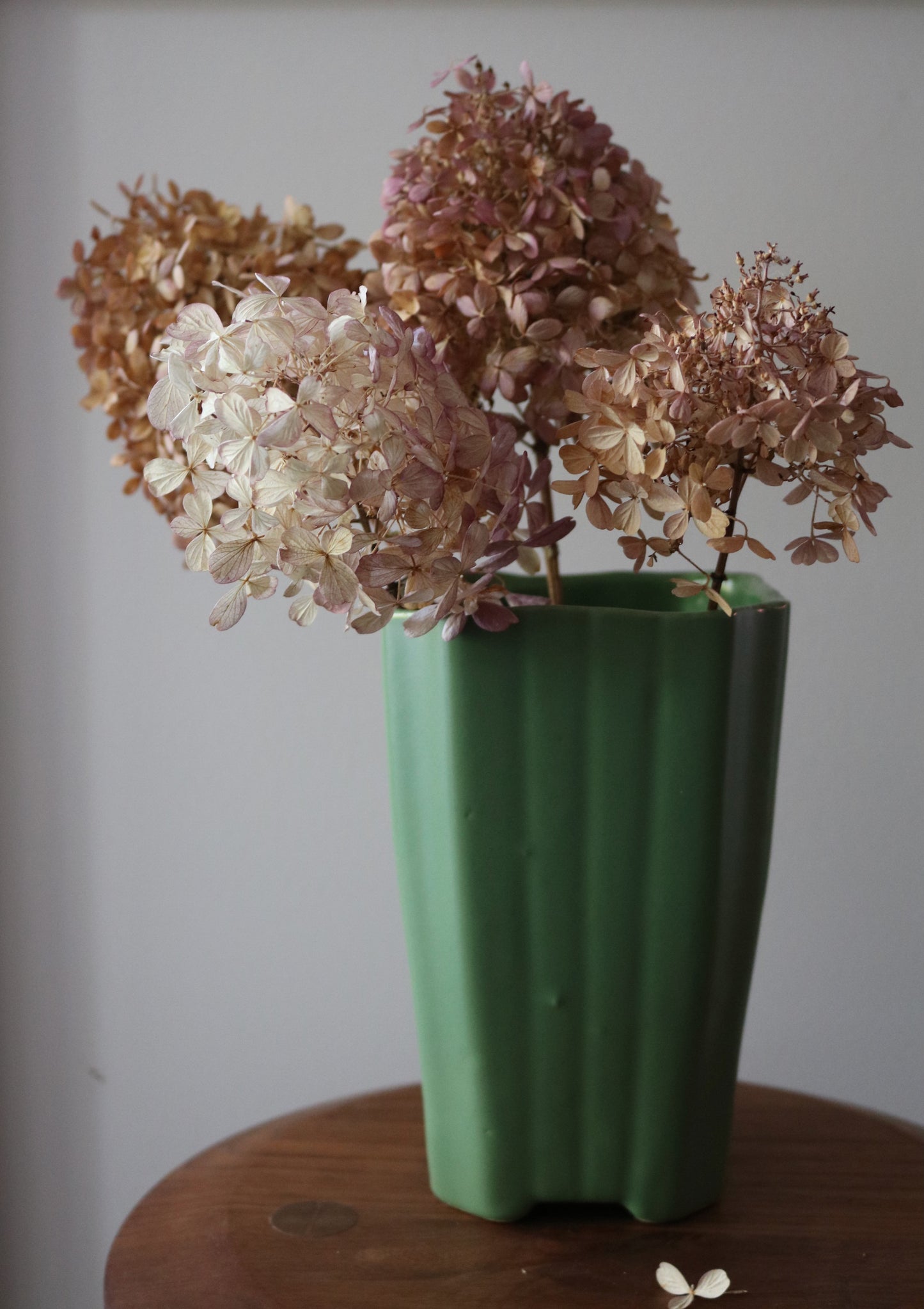 vintage green floral vase