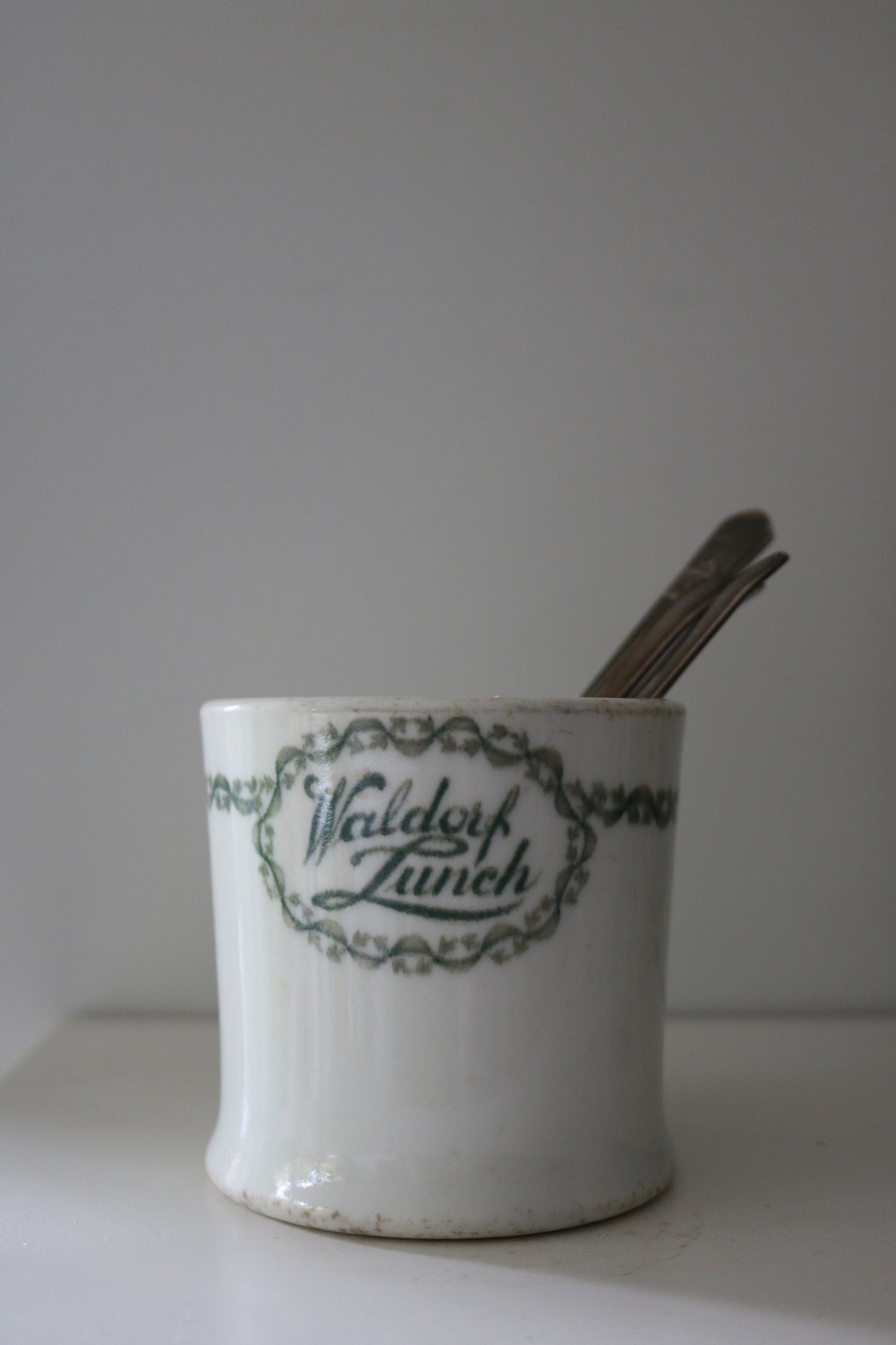 vintage ironstone restaurant ware "Waldorf Lunch" mug
