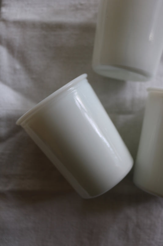 vintage milk glass tumblers/glasses