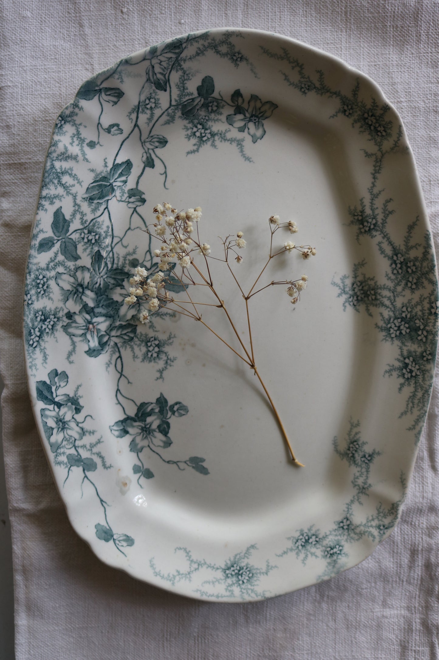 antique blue and white F. Winkle & Co. transferware platter