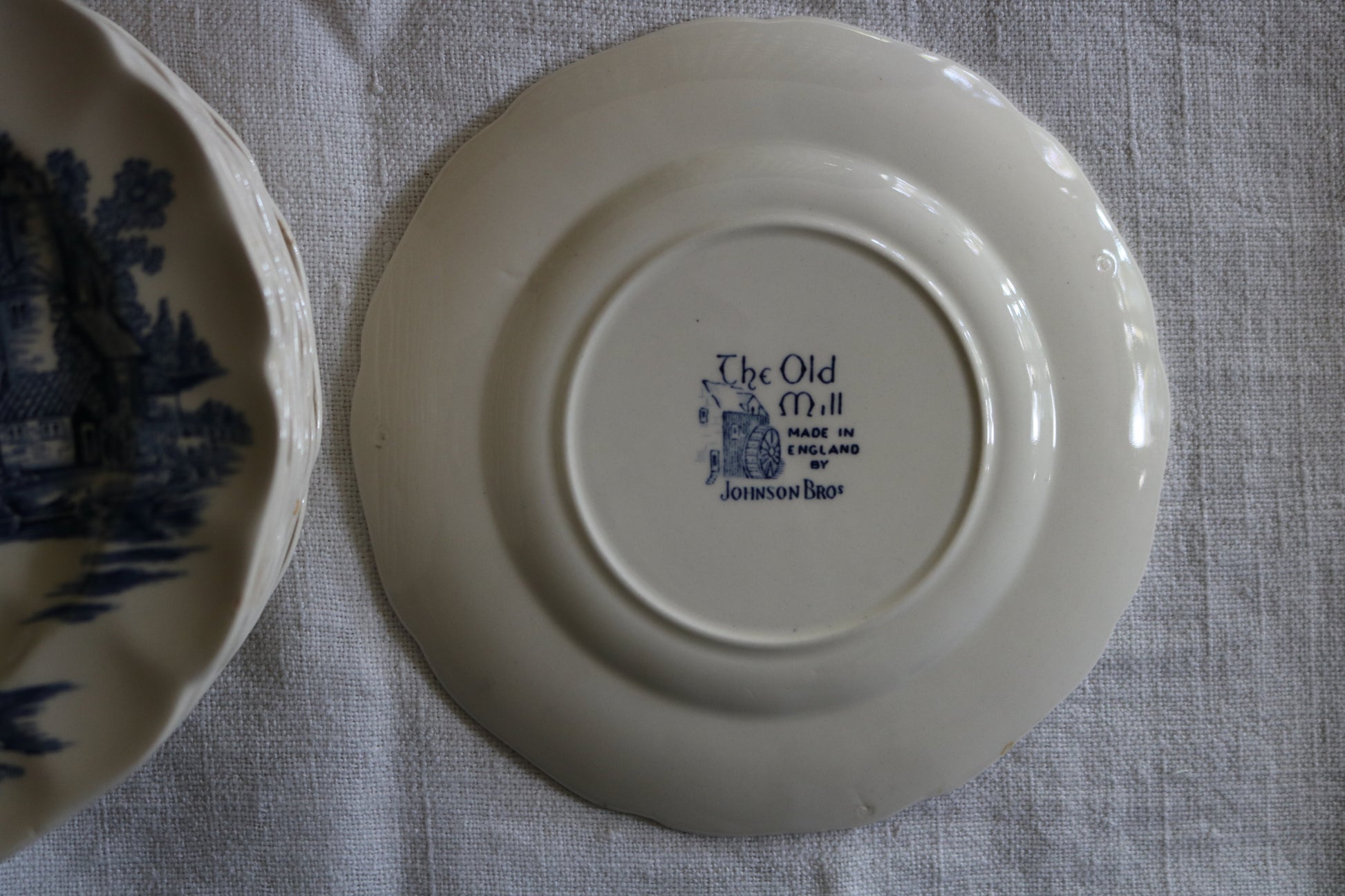 vintage English 'Johnson Brothers' The Old Mill plates, set of 12