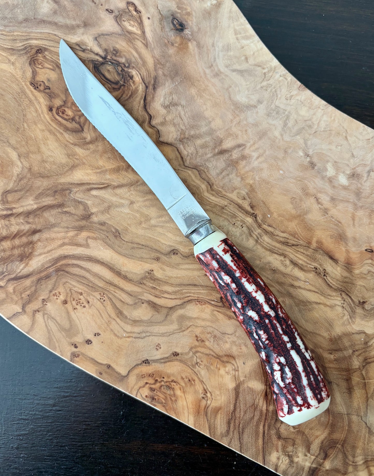 vintage faux antler knives, set of 3