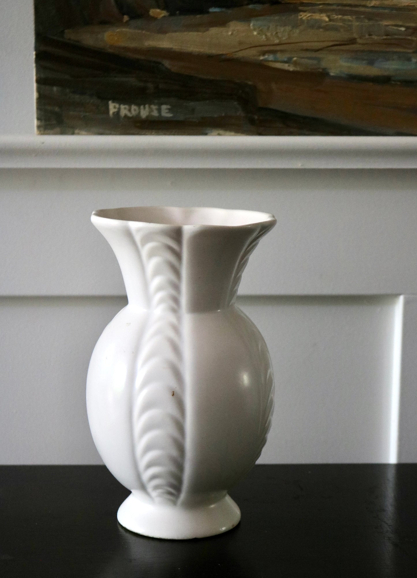 vintage matte white vase