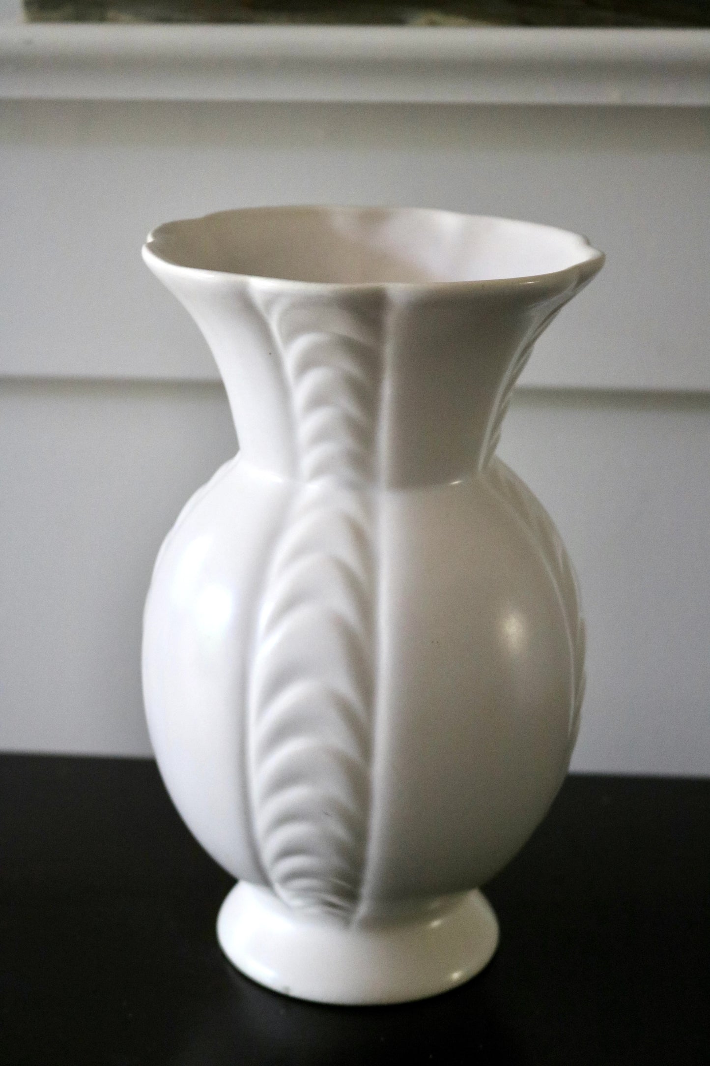 vintage matte white vase