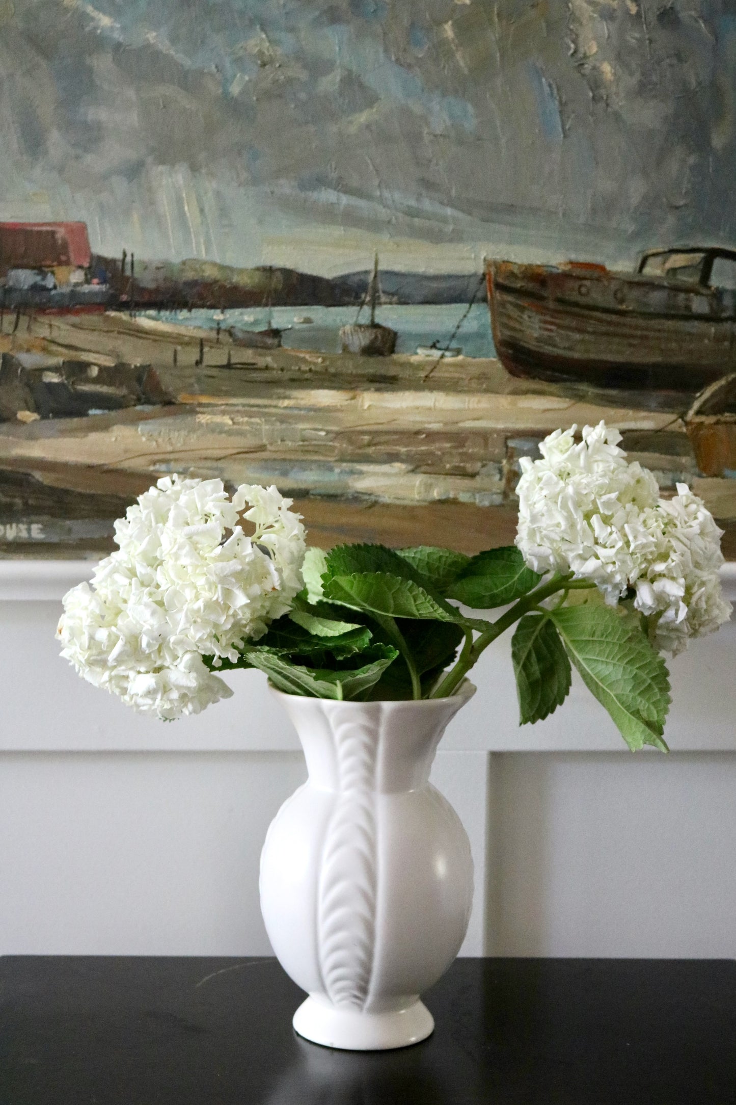 vintage matte white vase