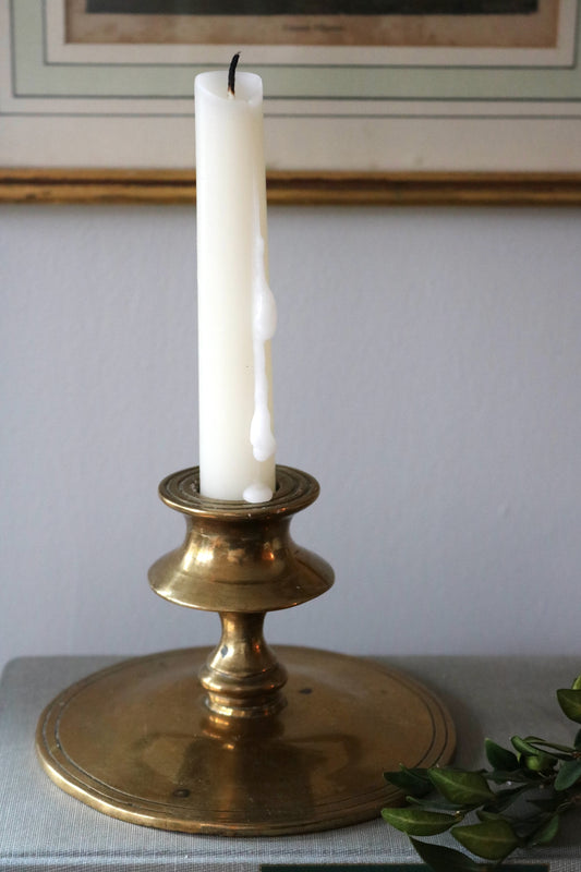 antique solid brass candle holder