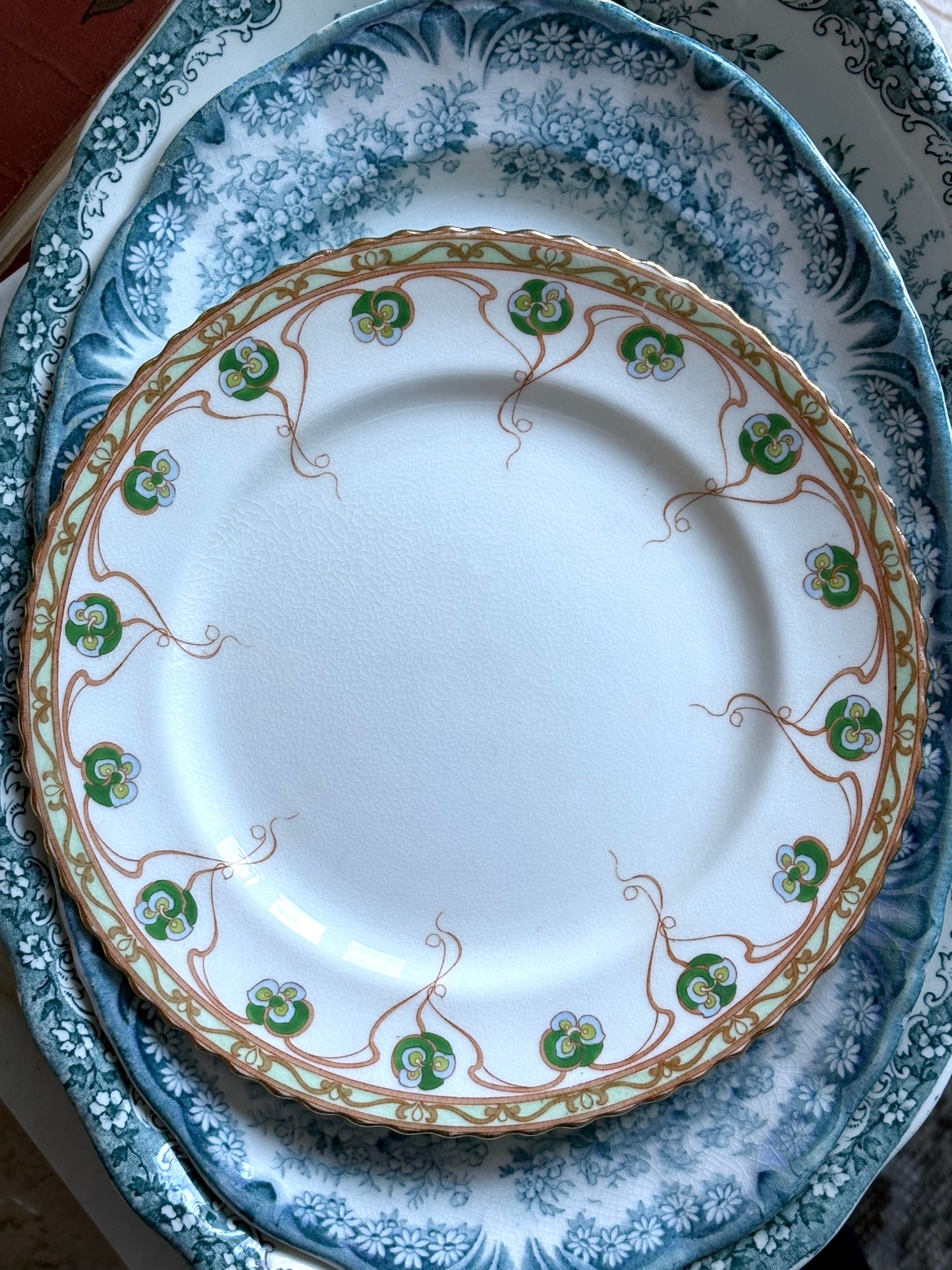 antique English art nouveau style plate