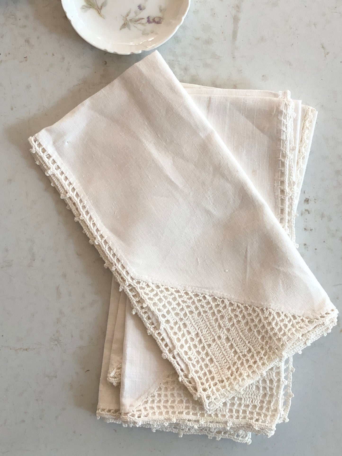 vintage linen napkins, set of 4