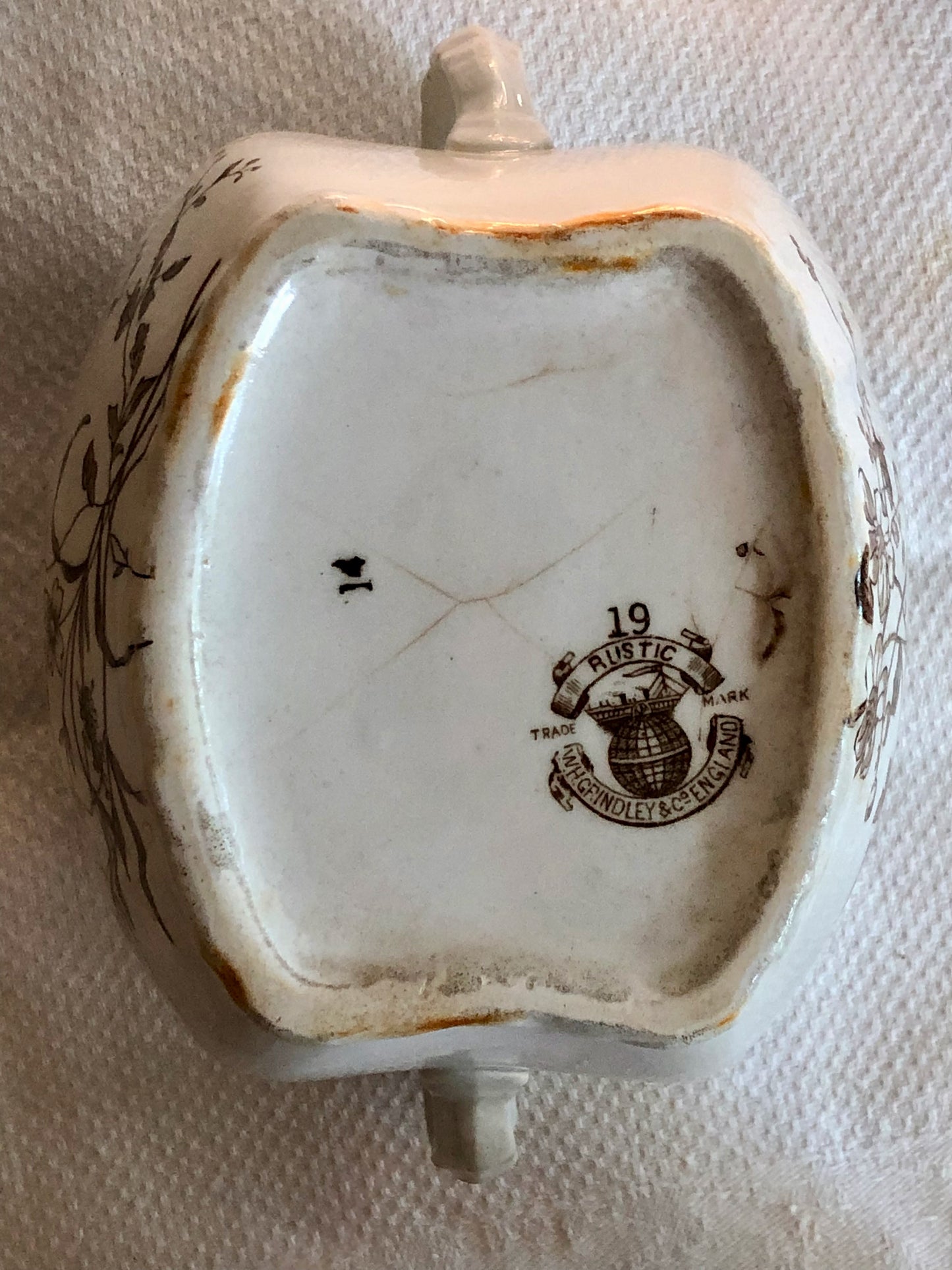 antique ironstone sugar bowl - Grindley & Co.
