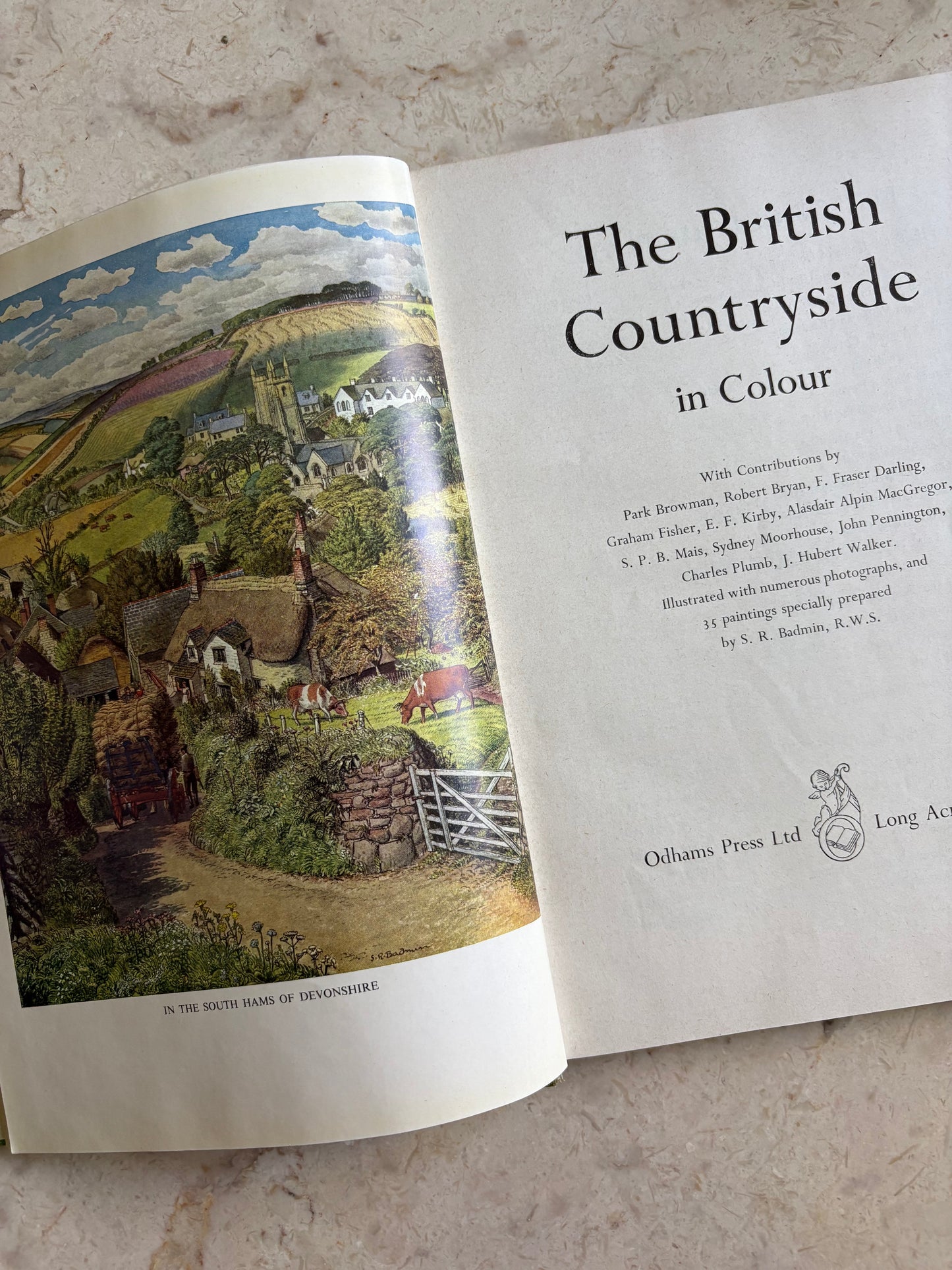vintage green linen covered British book 'British Countryside in Colour'