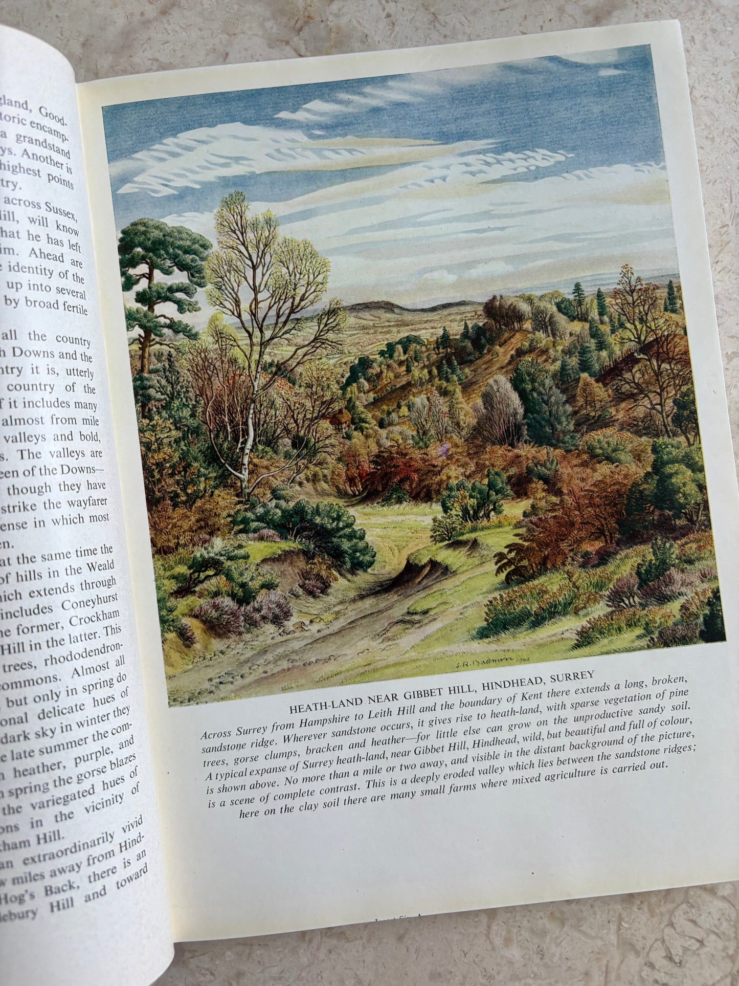 vintage green linen covered British book 'British Countryside in Colour'