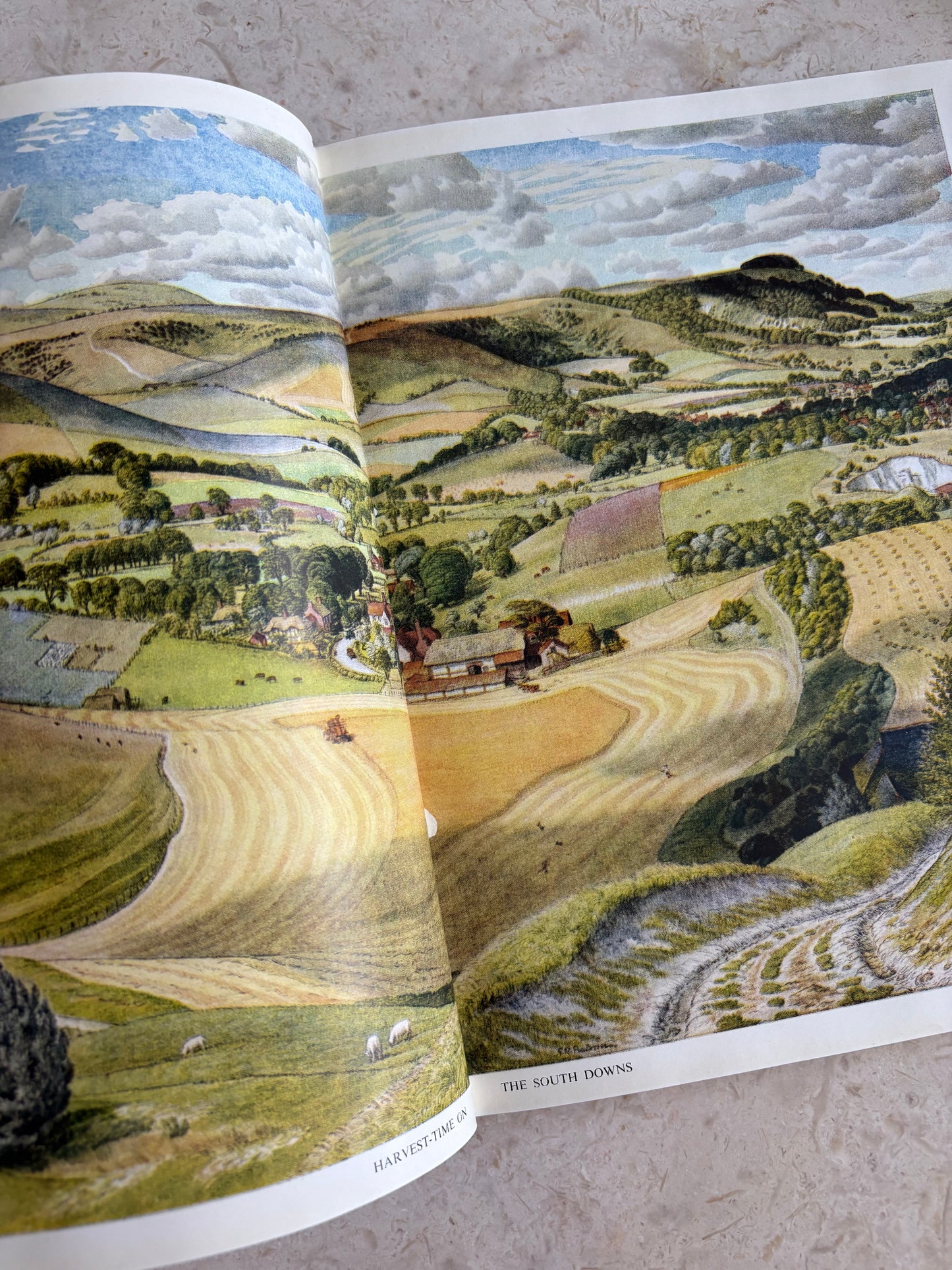 vintage green linen covered British book 'British Countryside in Colour'