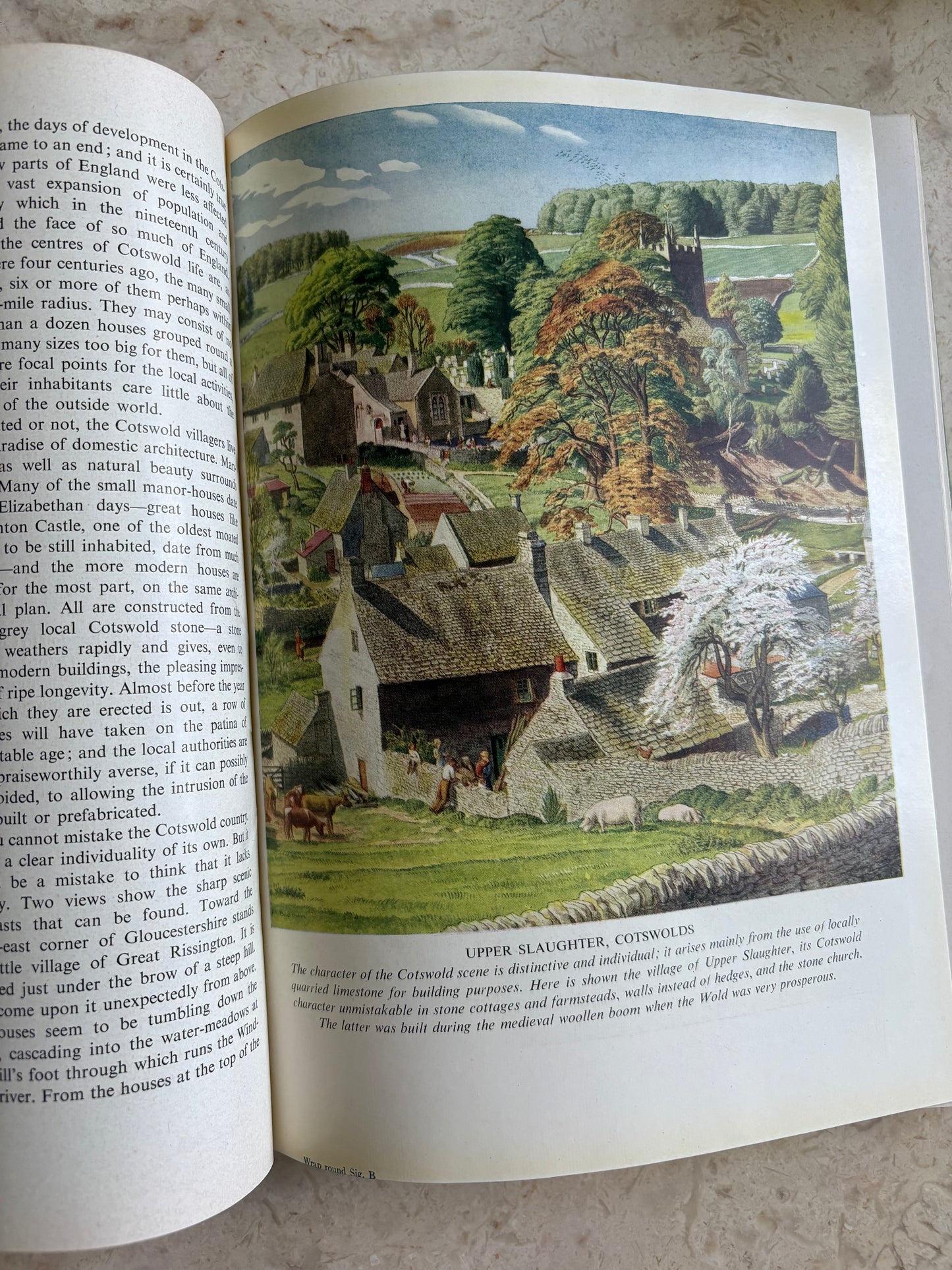 vintage green linen covered British book 'British Countryside in Colour'