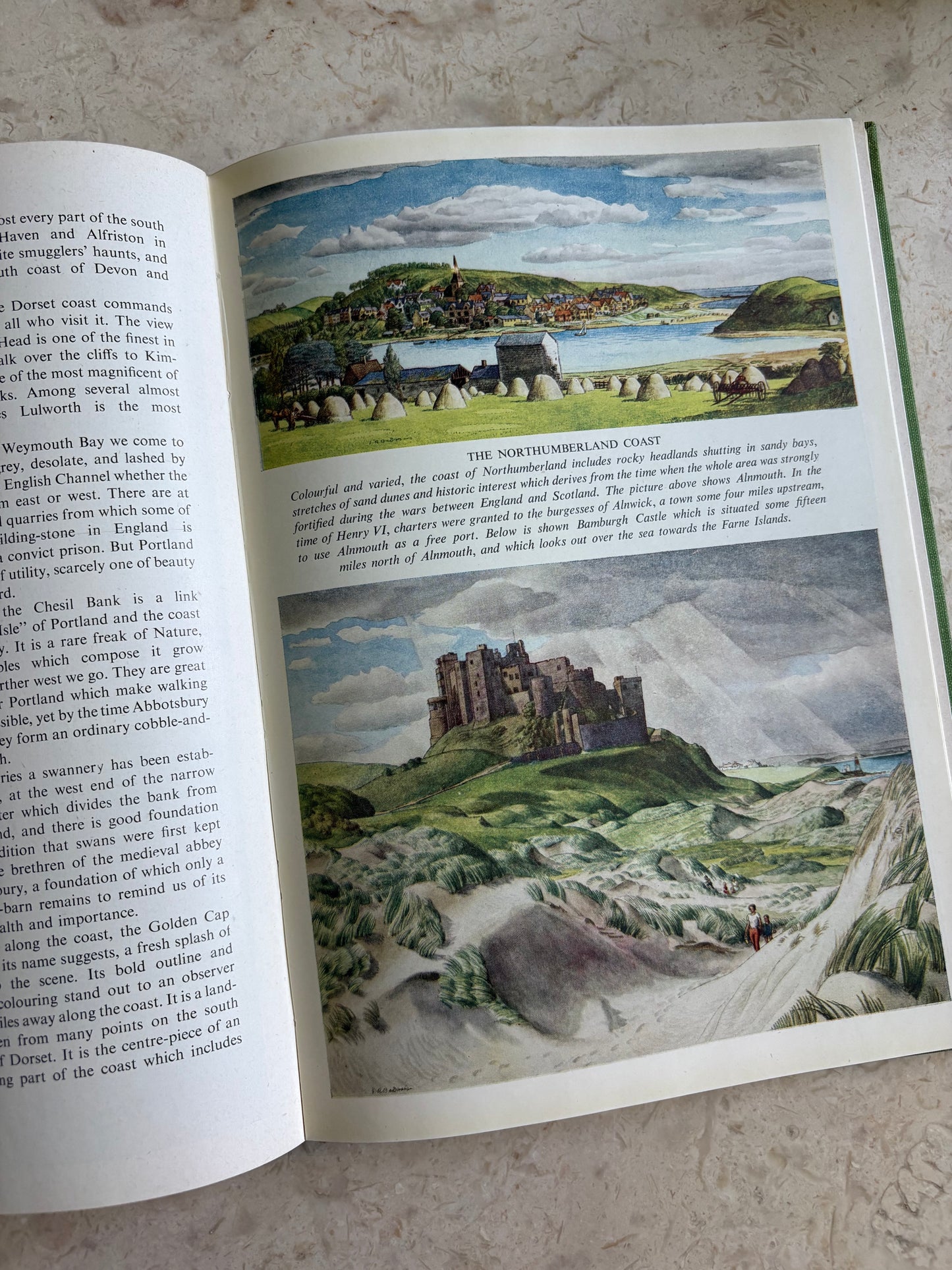 vintage green linen covered British book 'British Countryside in Colour'