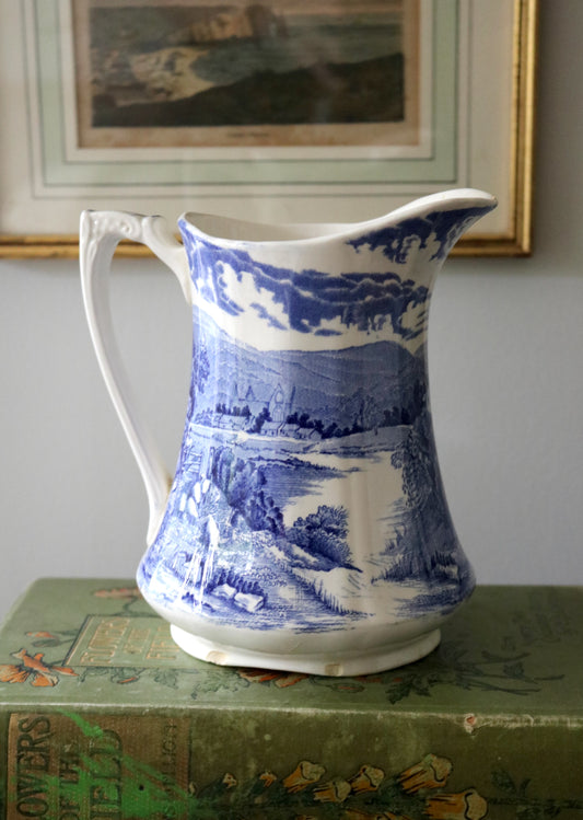 Alfred Meakin Tintern blue transferware pitcher