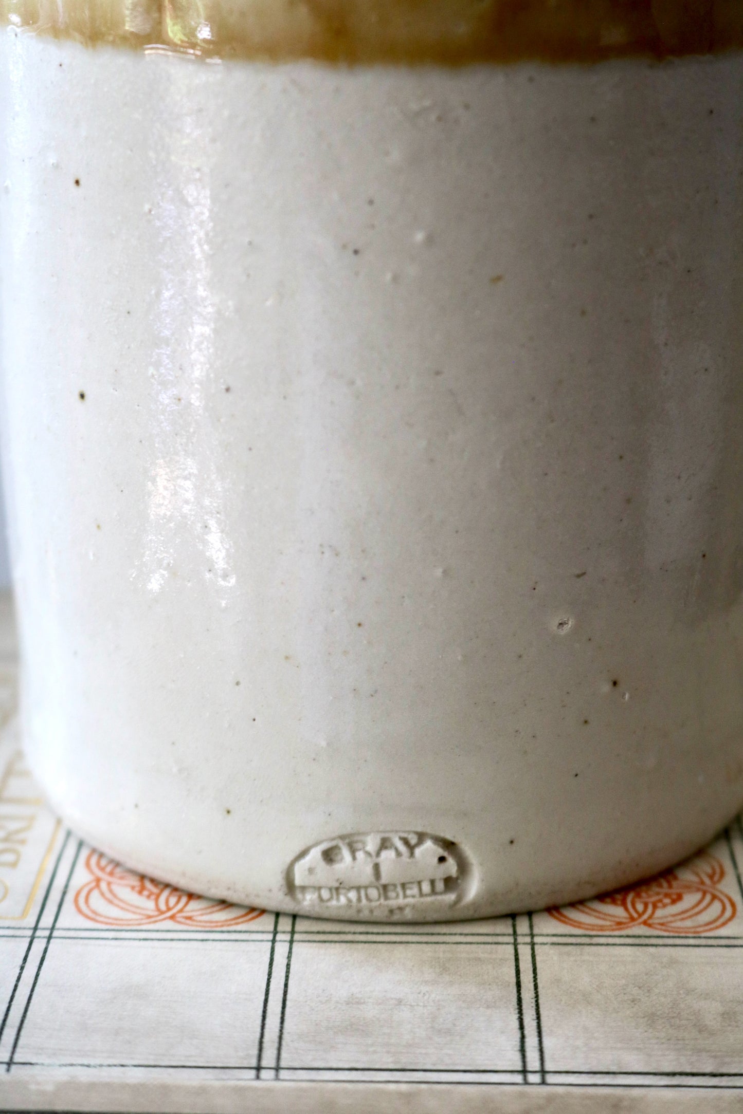 antique Scottish GRAY'S Portobello stoneware crock