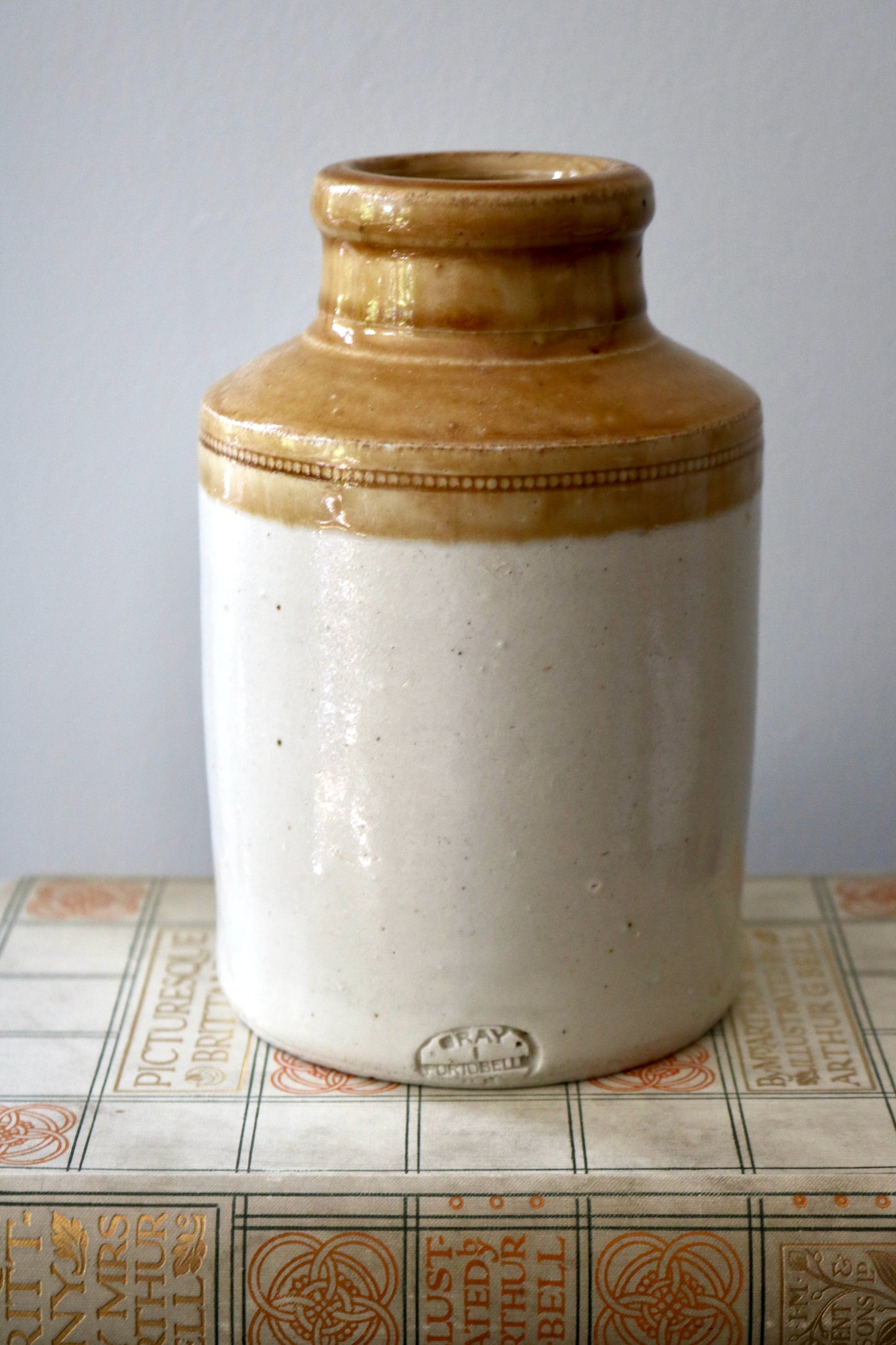 antique Scottish GRAY'S Portobello stoneware crock