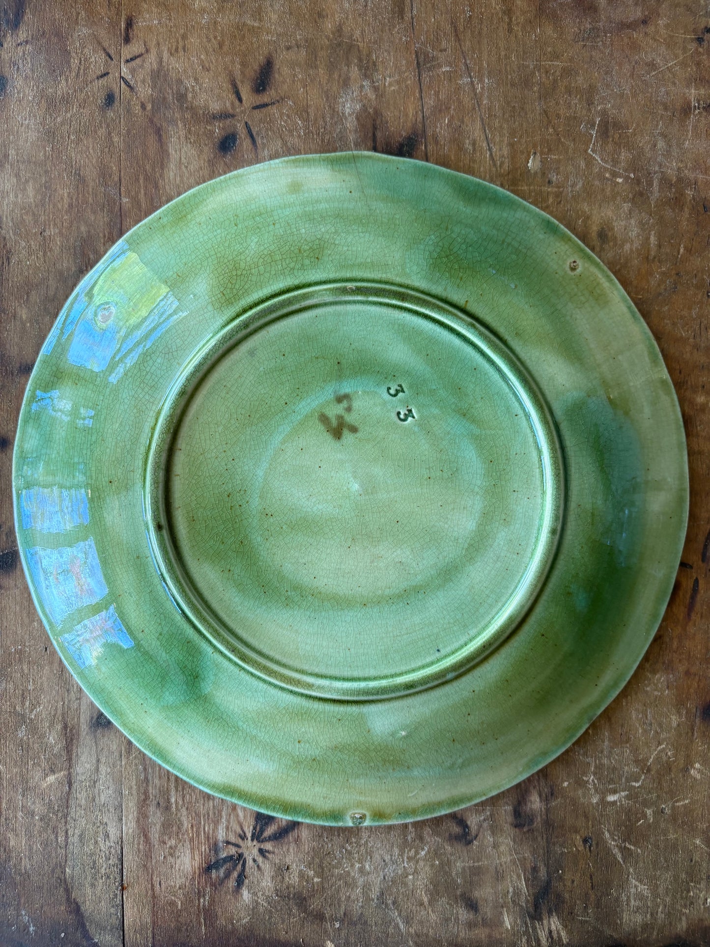 antique majolica begonia leaf plate