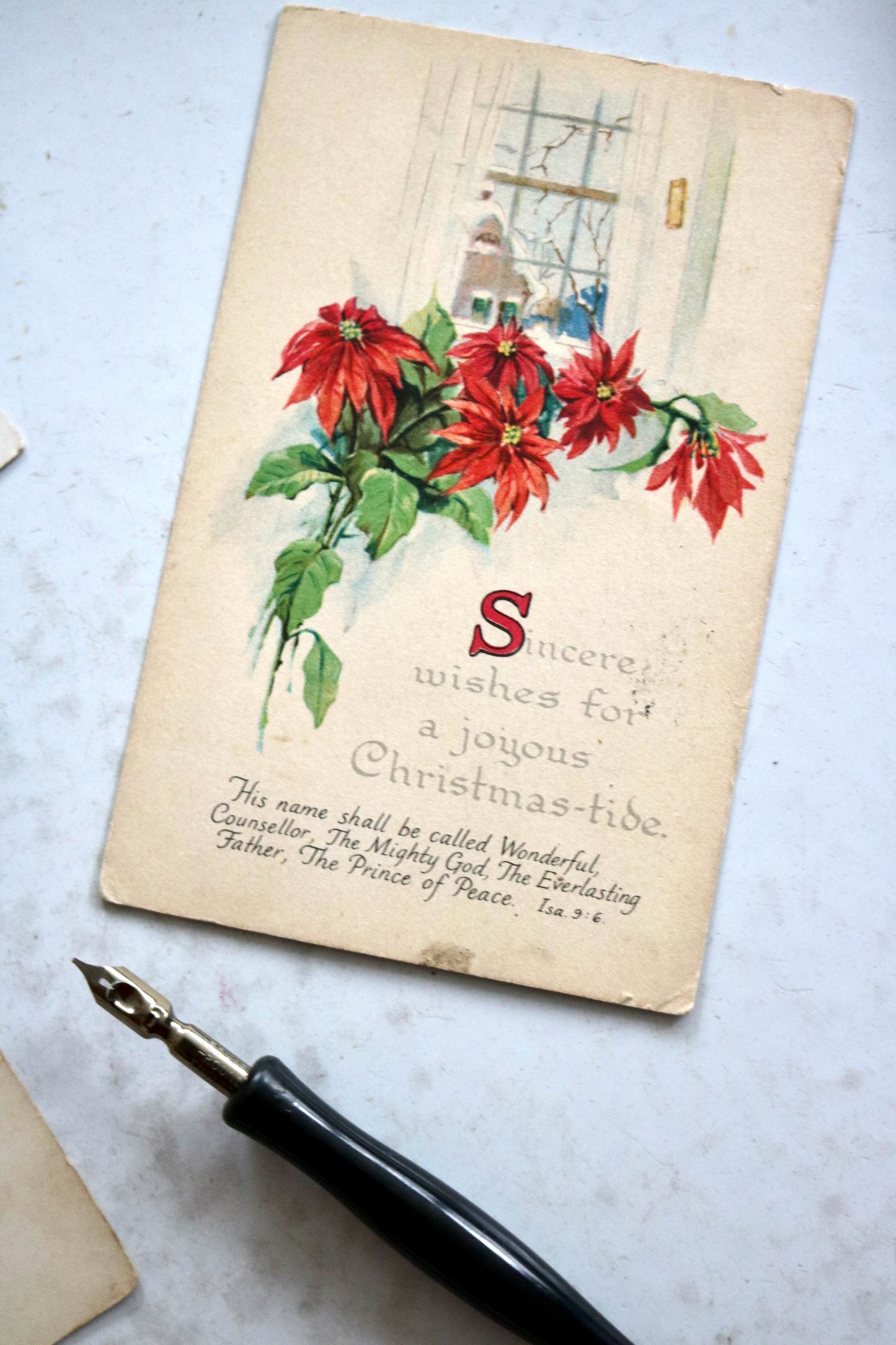 antique Christmas postcards, set of 4