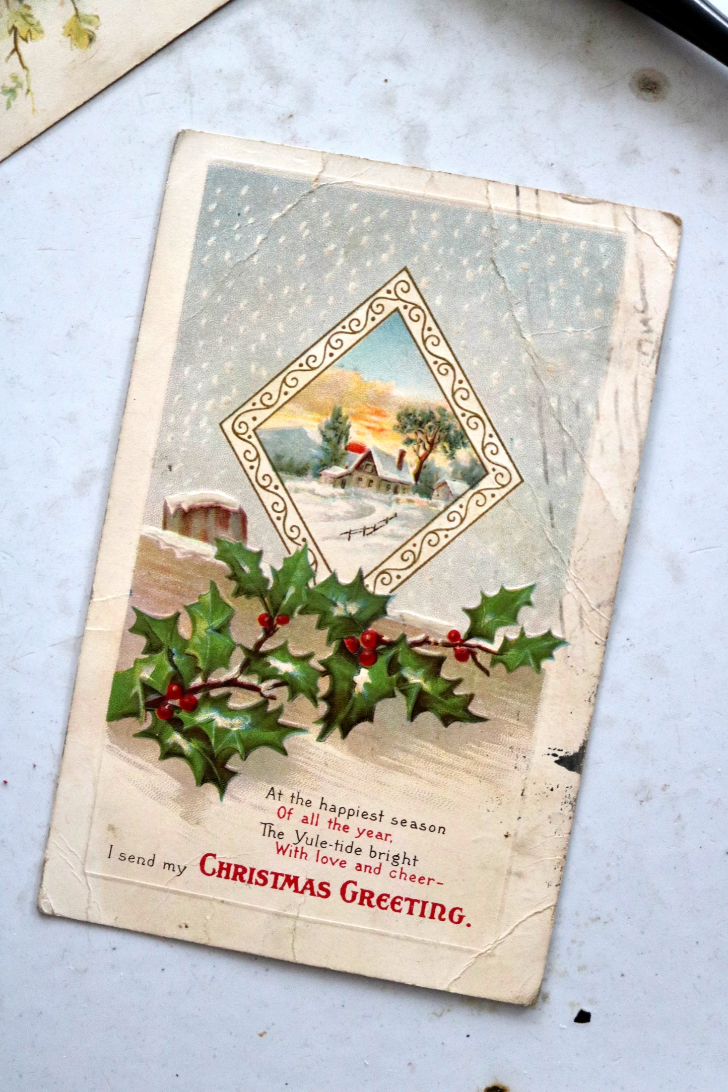 antique Christmas postcards, set of 4