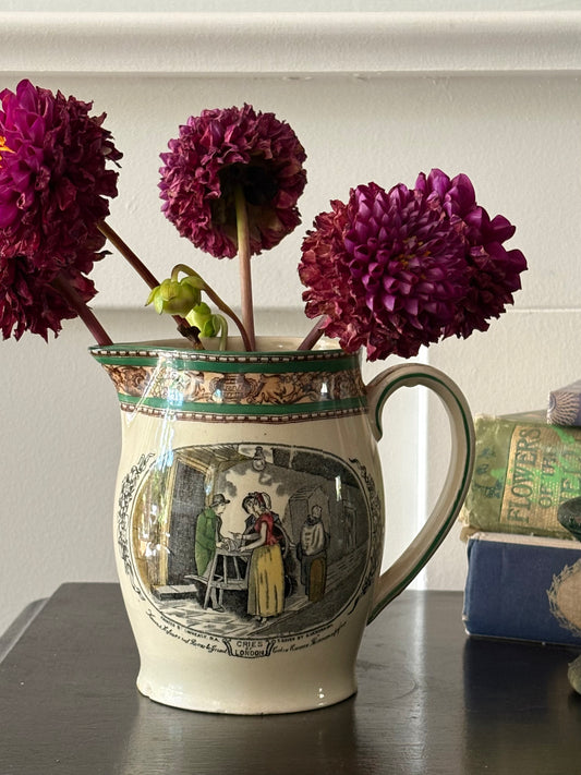 Antique English Tunstall jug 'Cries of London' WIlliam Adam's & Son