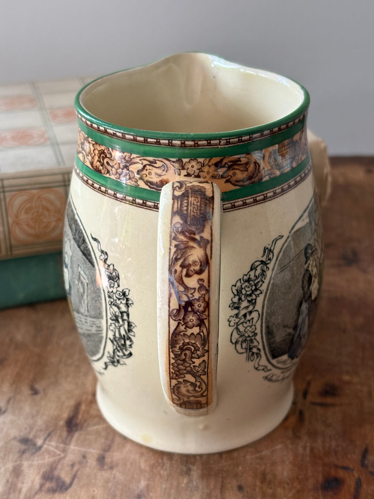 Antique English Tunstall jug 'Cries of London' WIlliam Adam's & Son