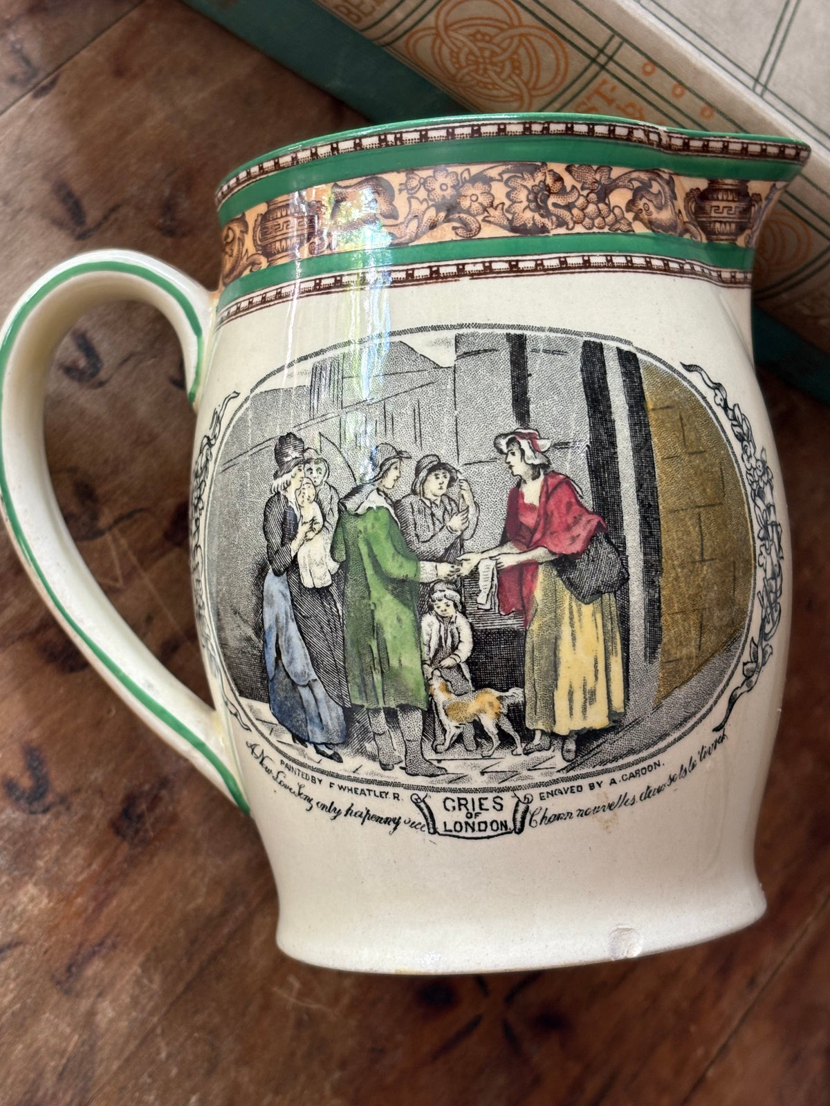 Antique English Tunstall jug 'Cries of London' WIlliam Adam's & Son