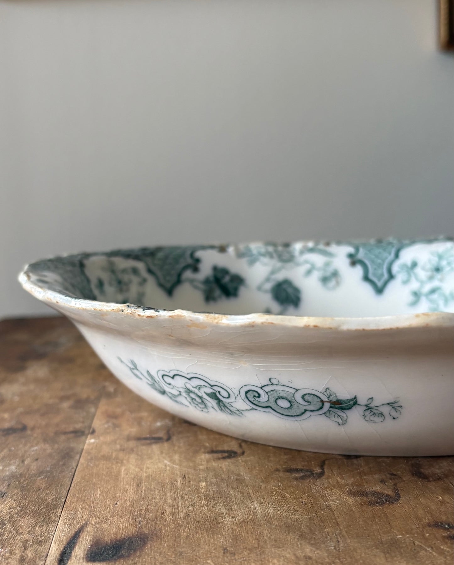 antique English teal transferware dish 'Sèvres' by J & G Meakin