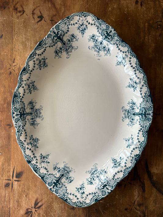 antique English transferware platter 'Alliance' by Upper Hanley Pottery Co.