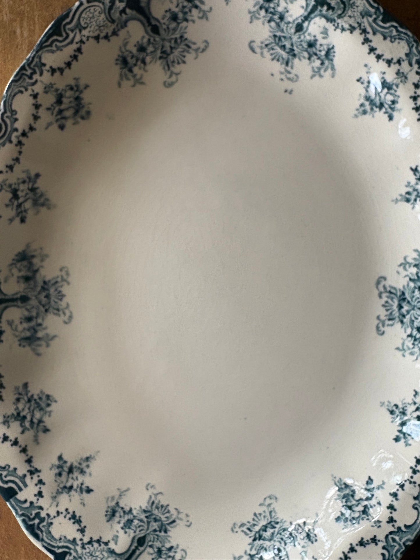 antique English transferware platter 'Alliance' by Upper Hanley Pottery Co.