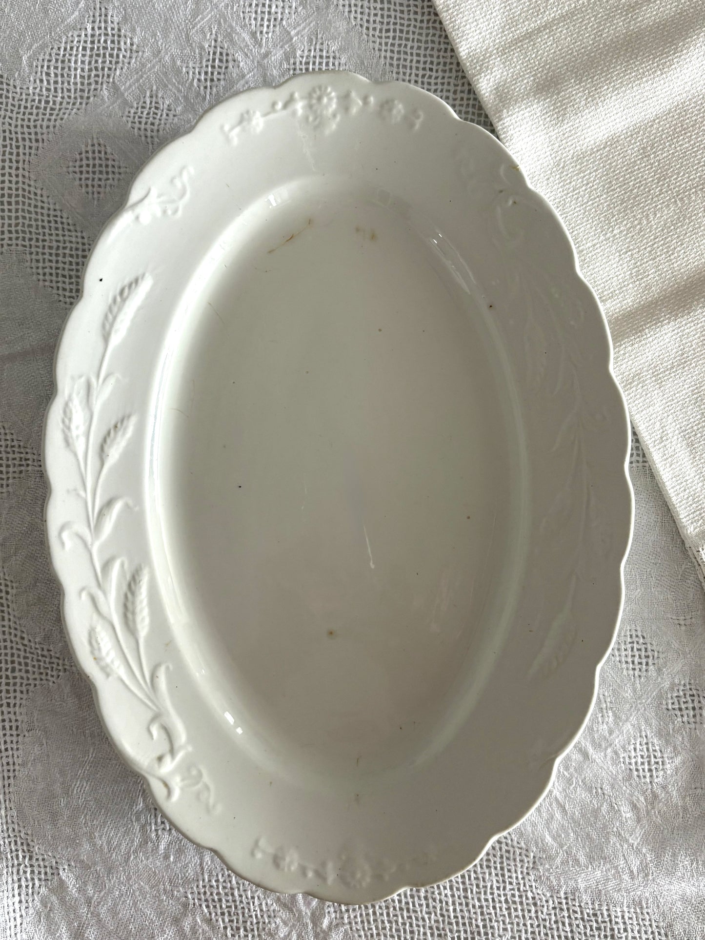 antique white Bishop & Stonier ironstone platter