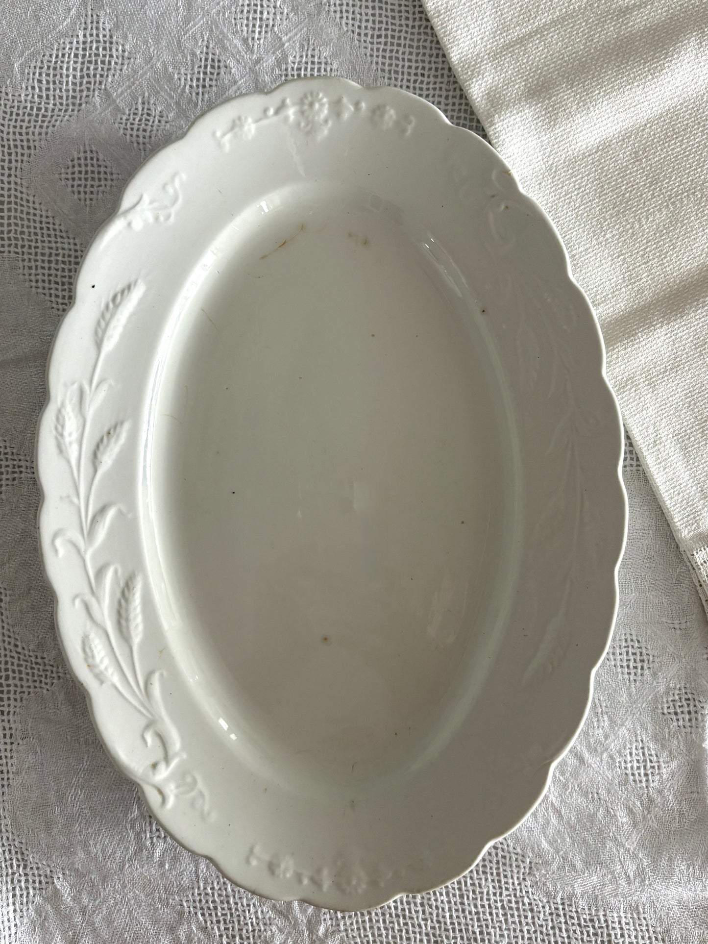 antique white Bishop & Stonier ironstone platter