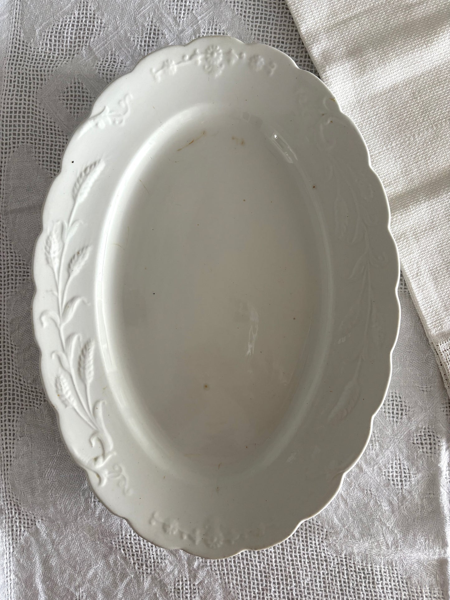 antique white Bishop & Stonier ironstone platter