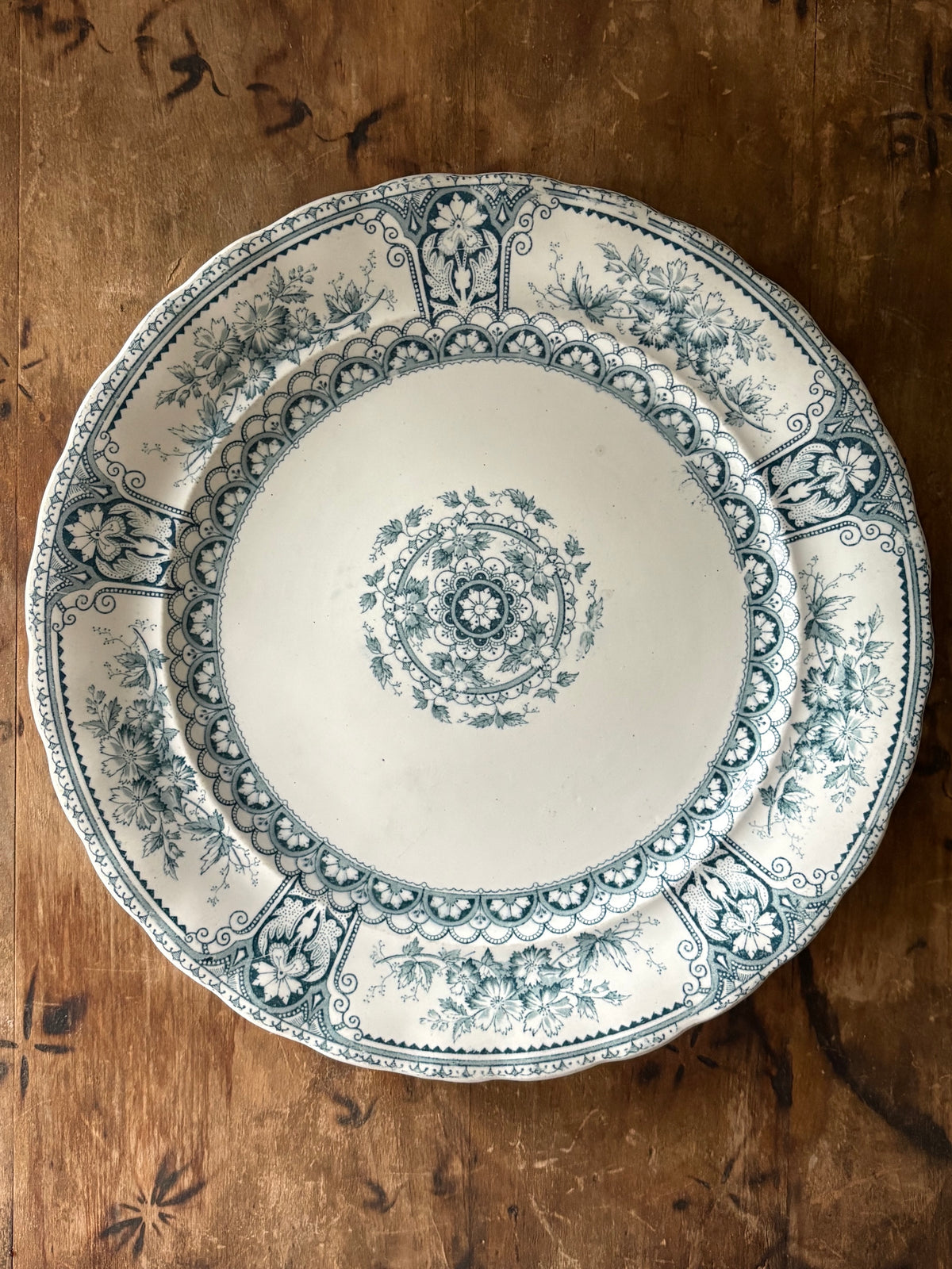 Antique English blue transferware plate 'Brisbane' F. Winkle & Co