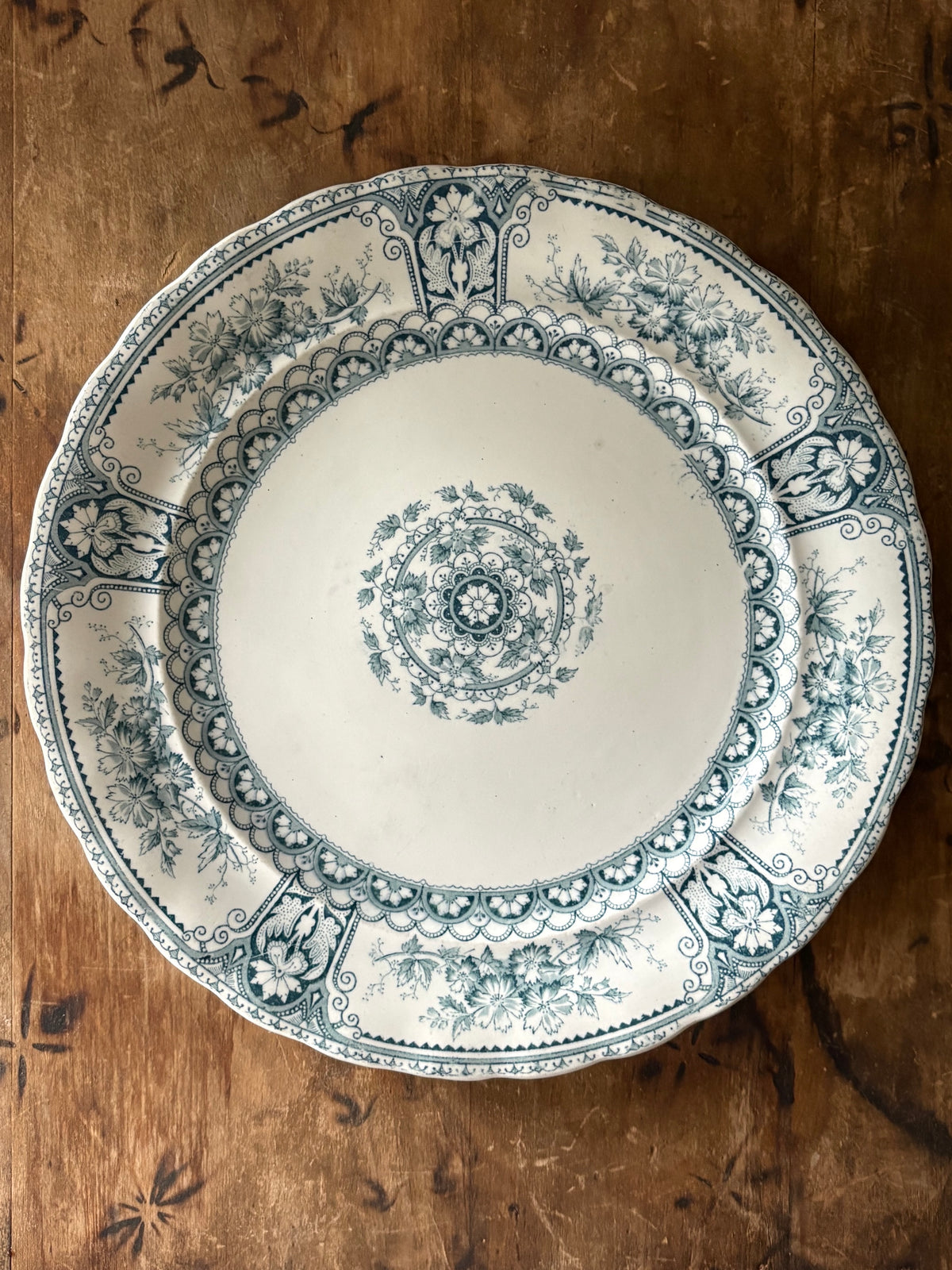 Antique English blue transferware plate 'Brisbane' F. Winkle & Co