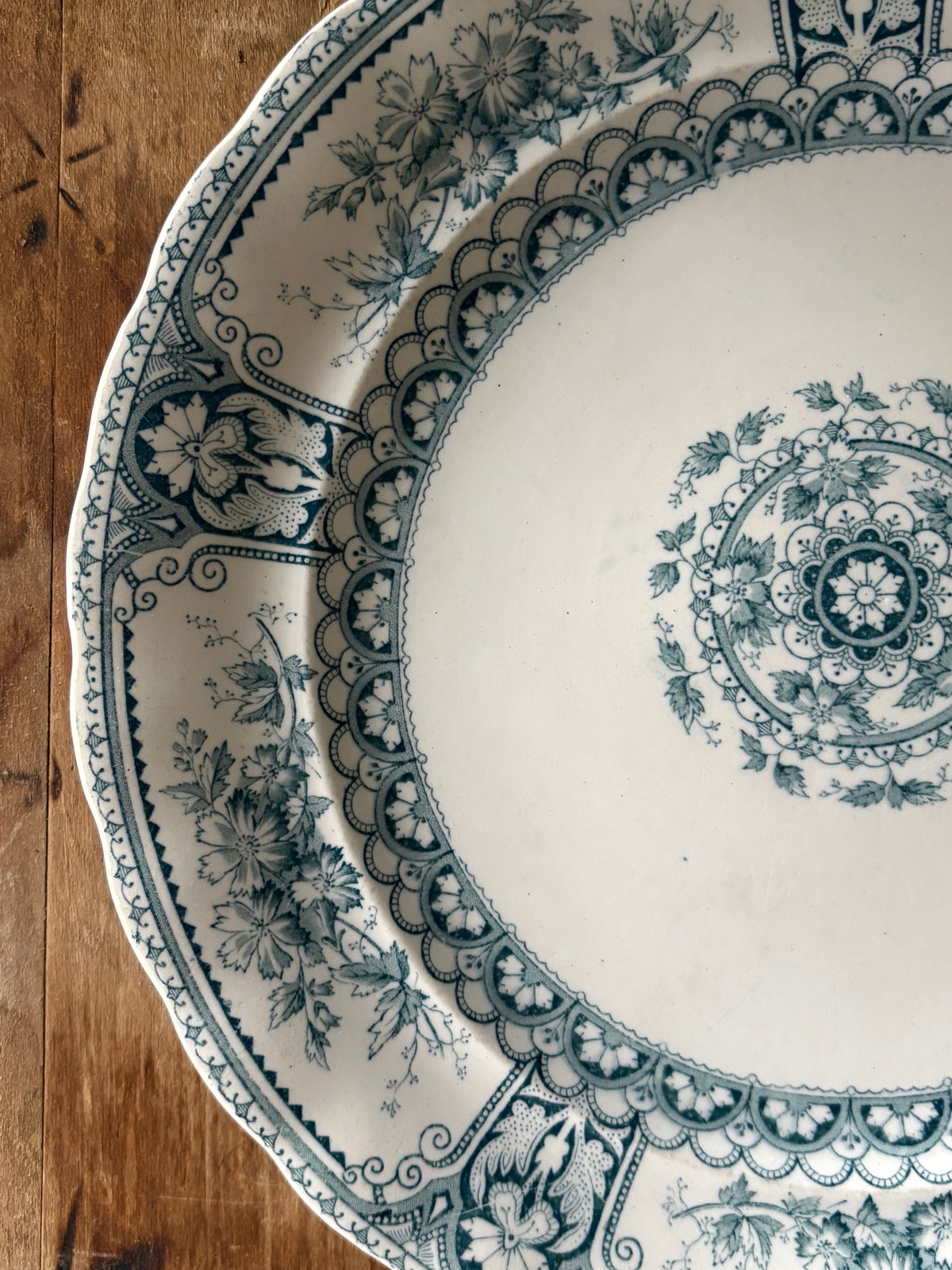 Antique English blue transferware plate 'Brisbane' F. Winkle & Co