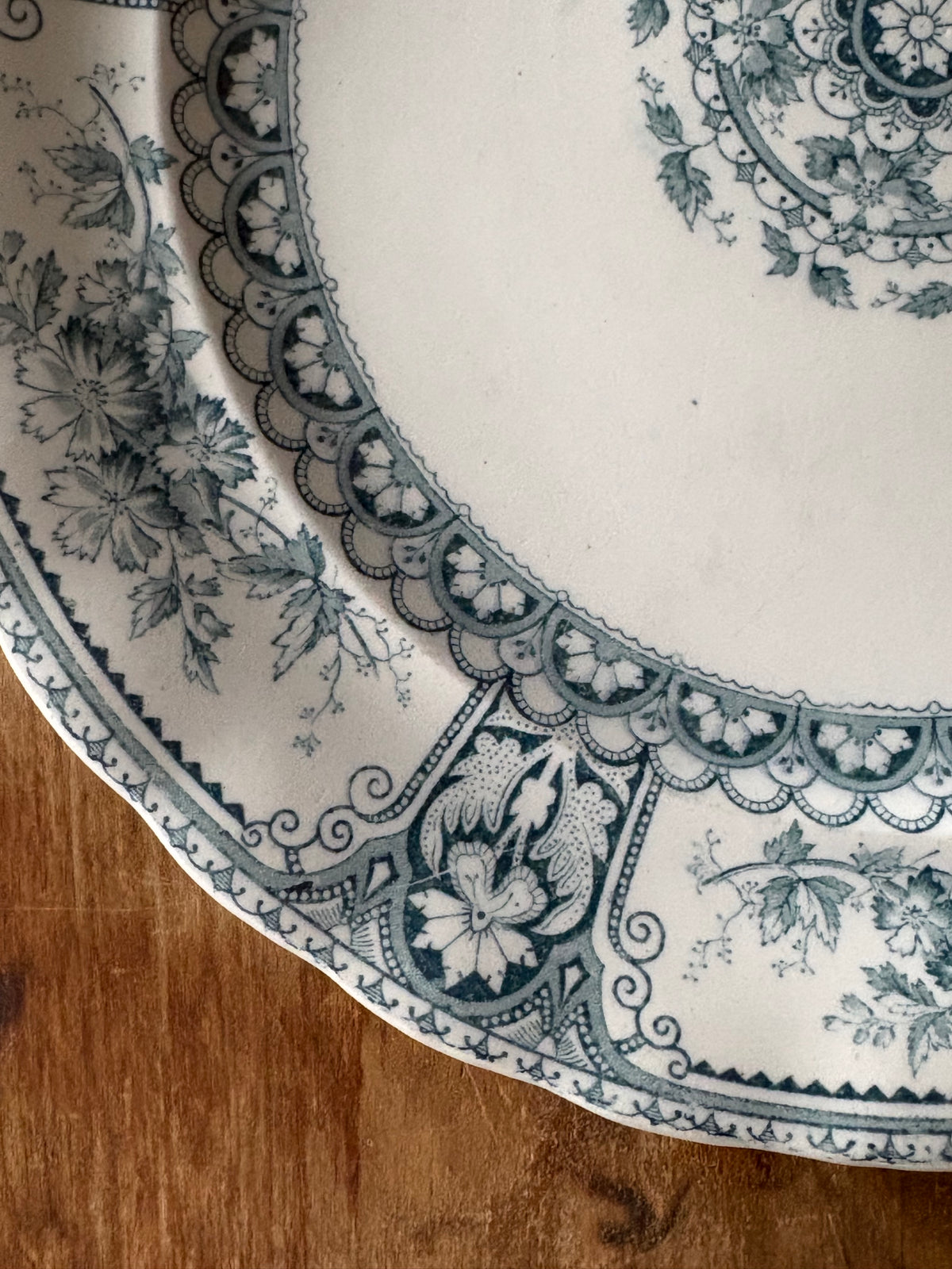 Antique English blue transferware plate 'Brisbane' F. Winkle & Co