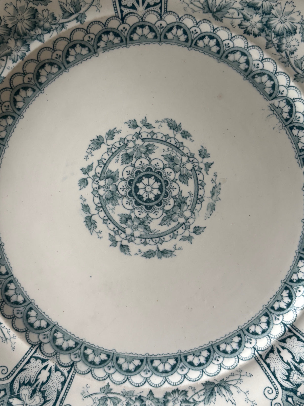 Antique English blue transferware plate 'Brisbane' F. Winkle & Co