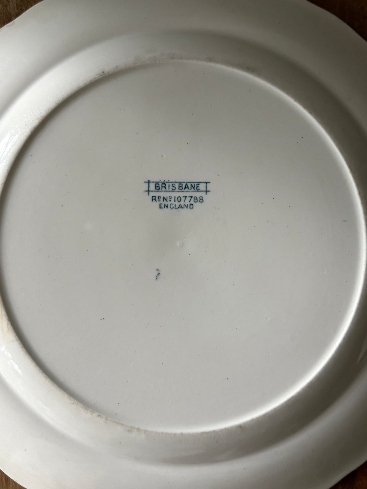 Antique English blue transferware plate 'Brisbane' F. Winkle & Co