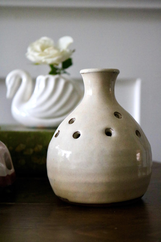 Art pottery flower frog posy holder vase