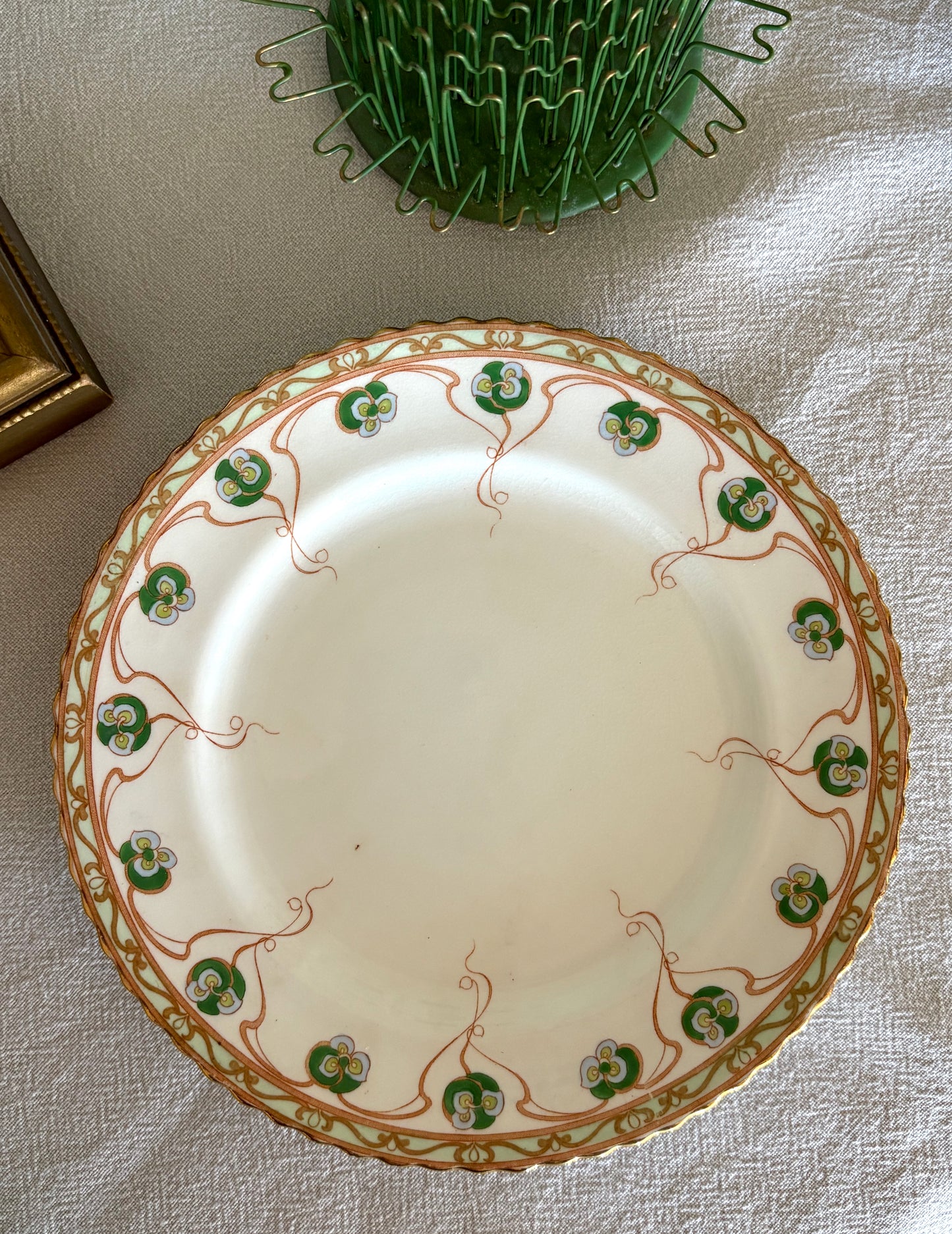 antique English art nouveau style plate