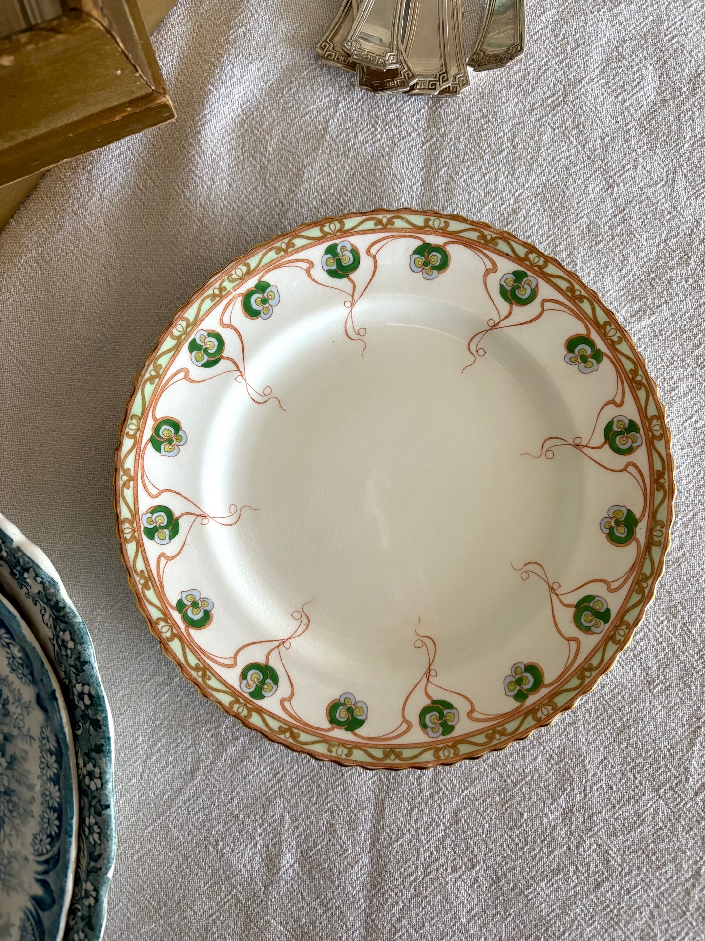 antique English art nouveau style plate