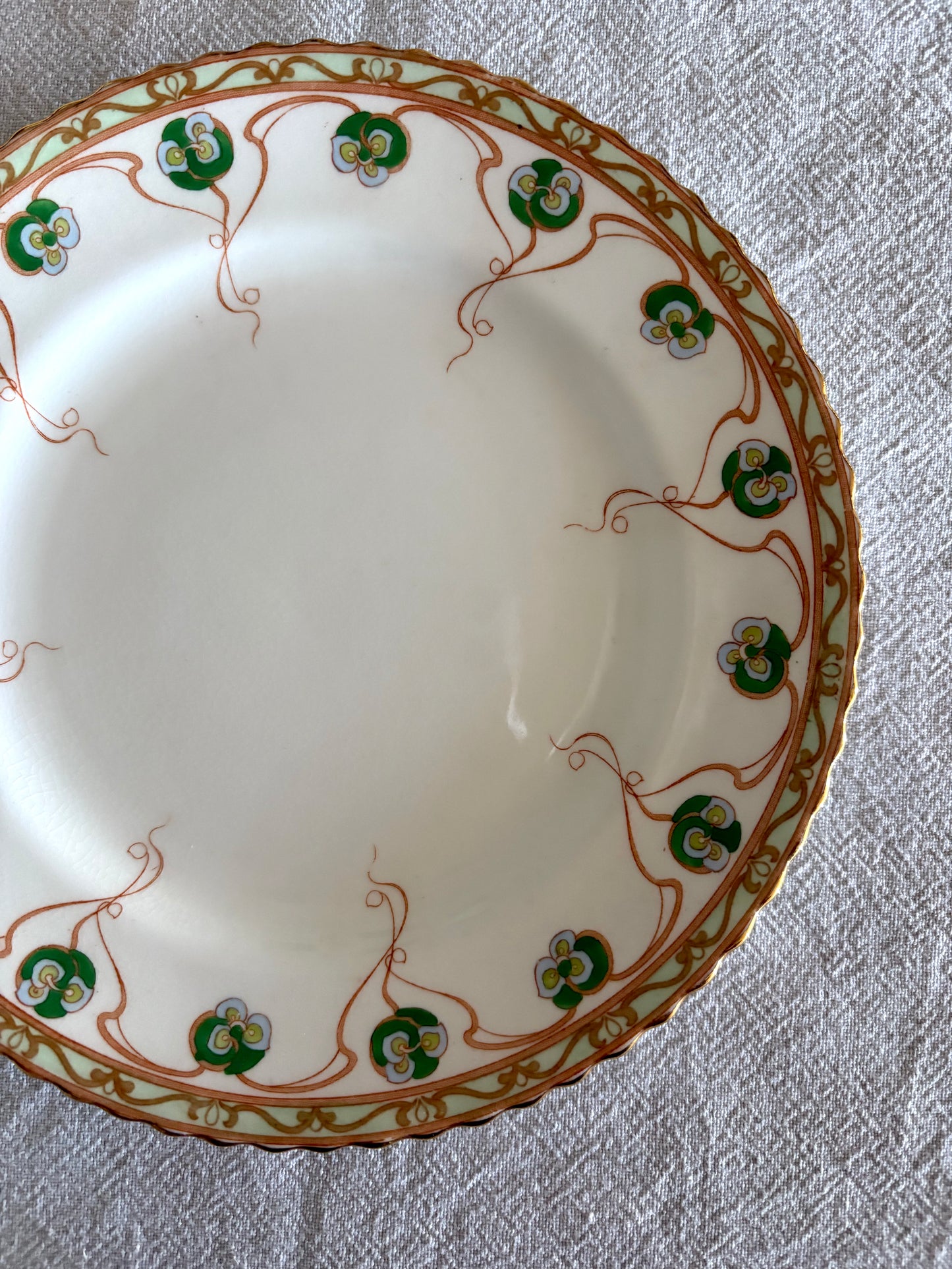 antique English art nouveau style plate