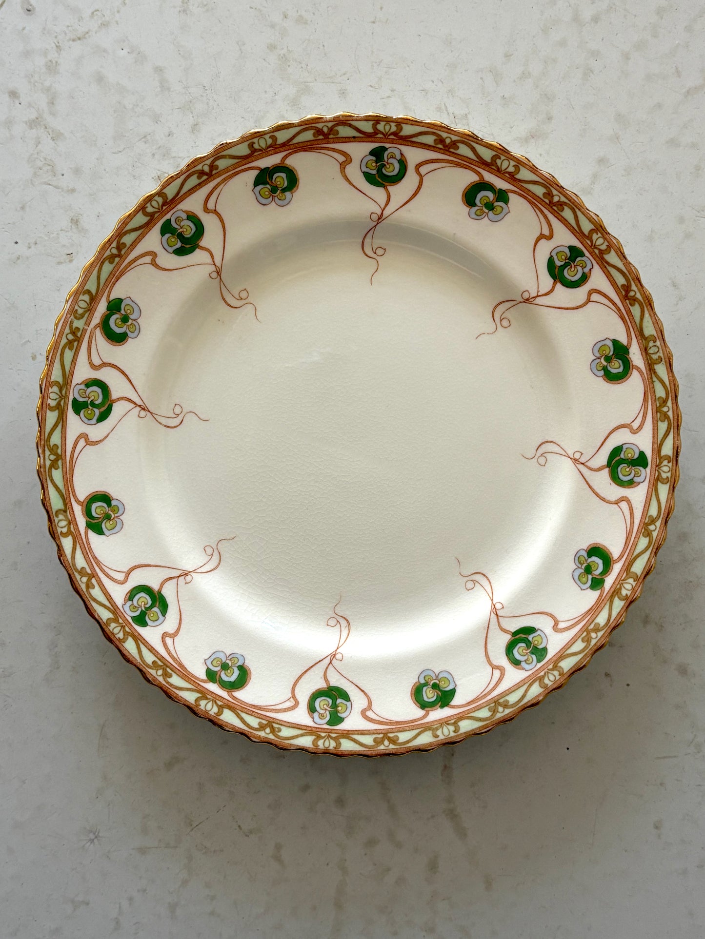 antique English art nouveau style plate