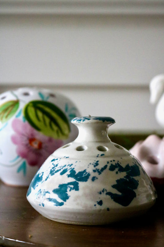 Art pottery flower frog posy vase