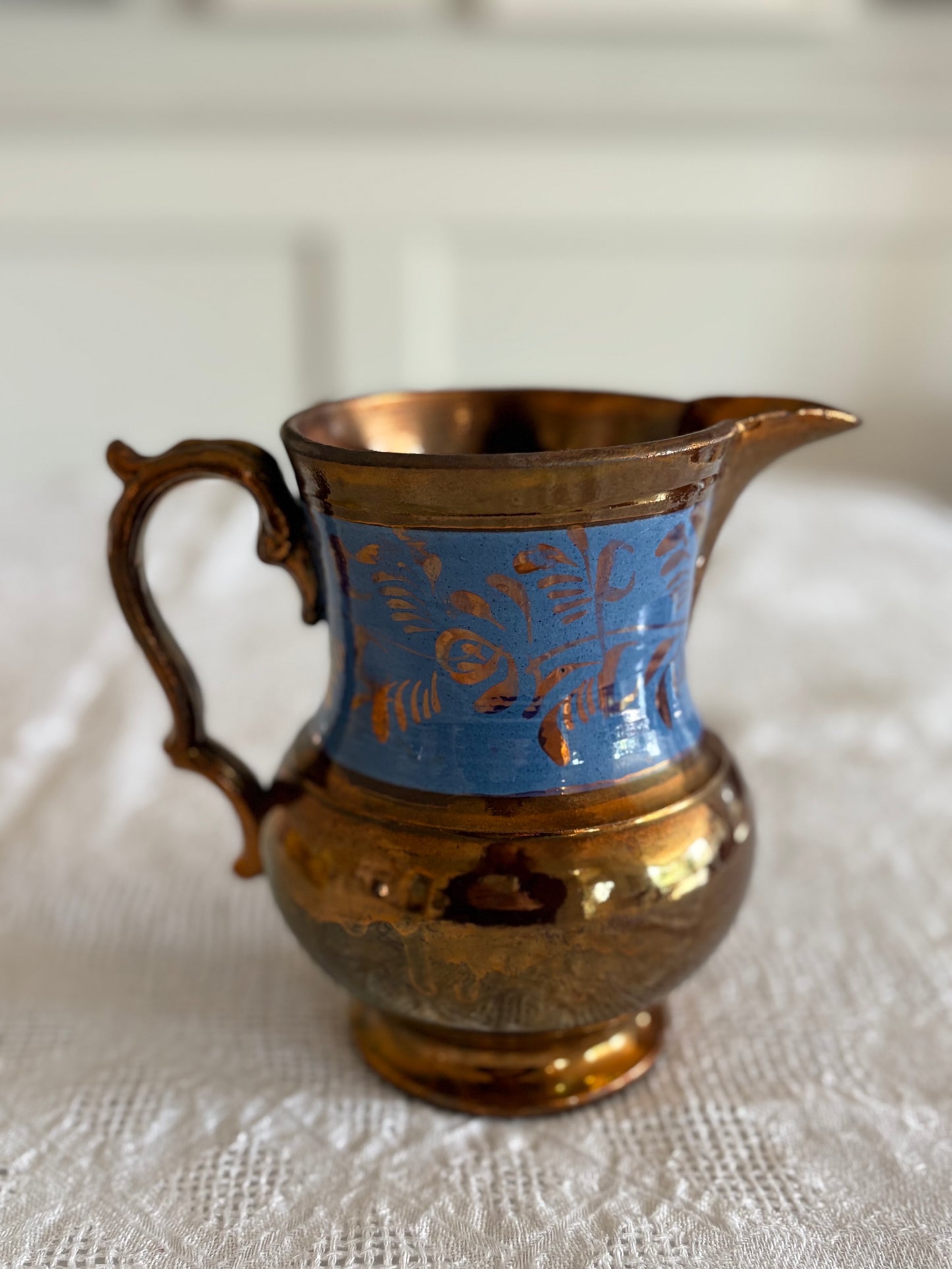 antique lustreware pitcher