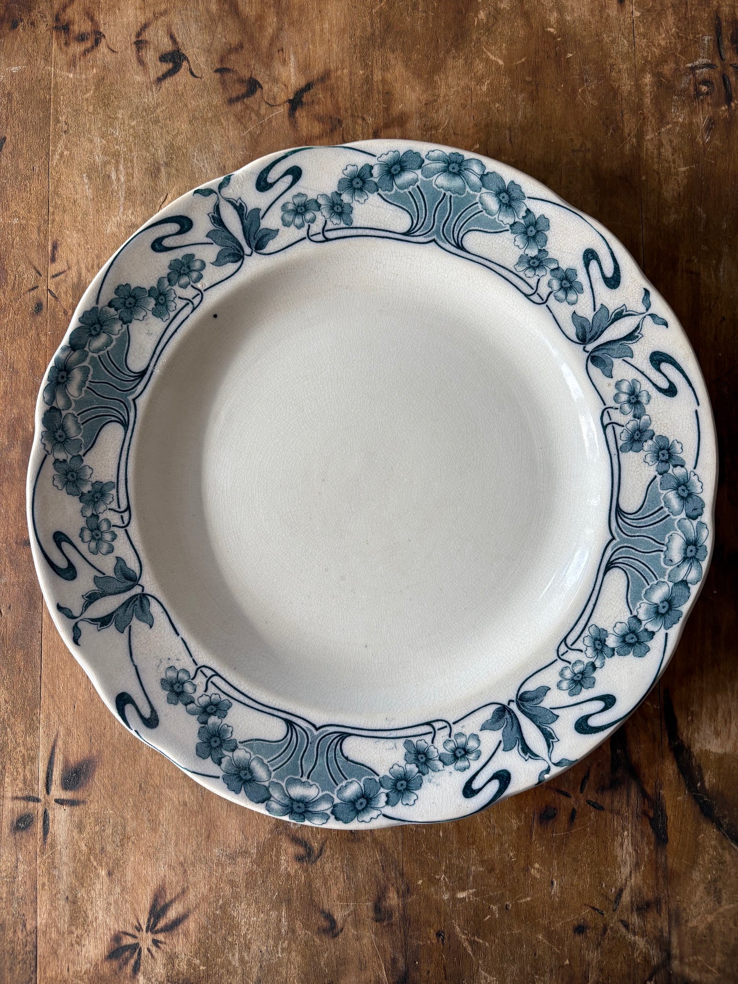 antique Swedish transferware plate Gustafsberg (Gustavsberg) "Blenda'