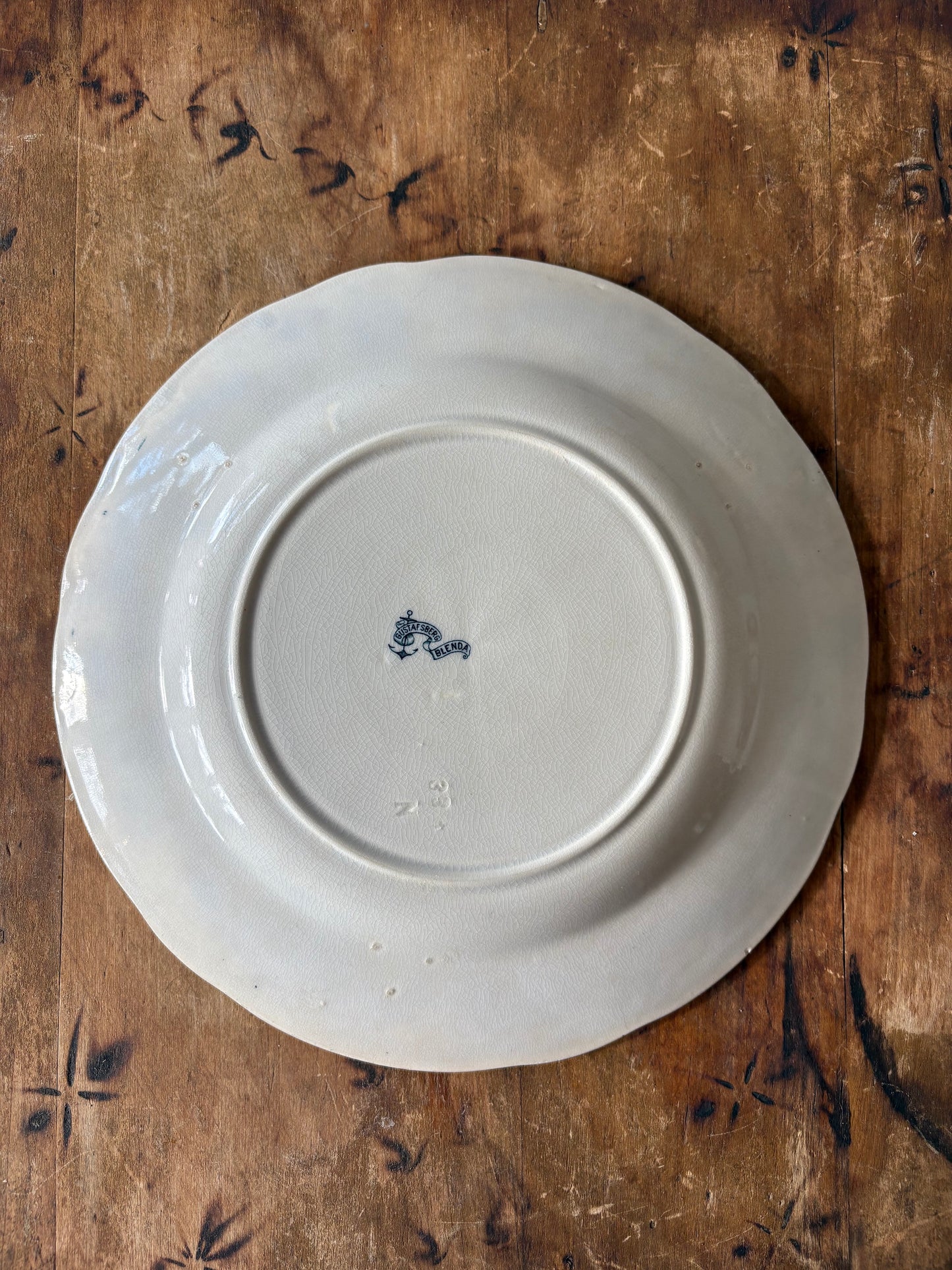 antique Swedish transferware plate Gustafsberg (Gustavsberg) "Blenda'