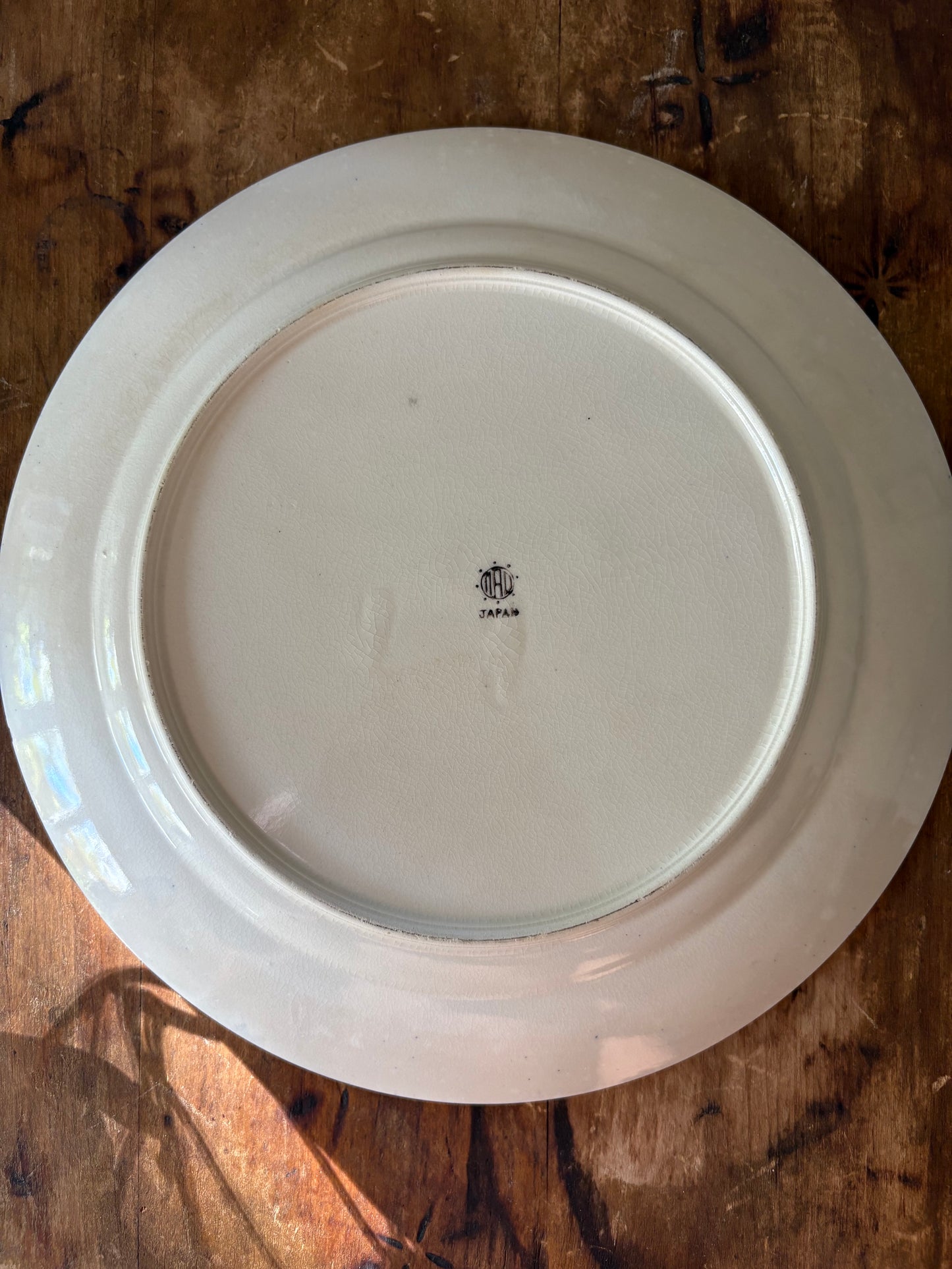 blue and white transferware plate