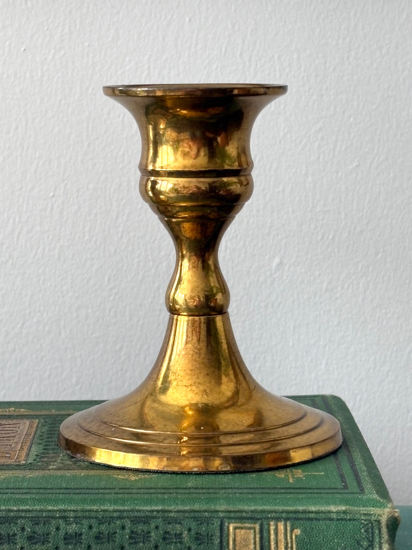 brass candle holders, set of two